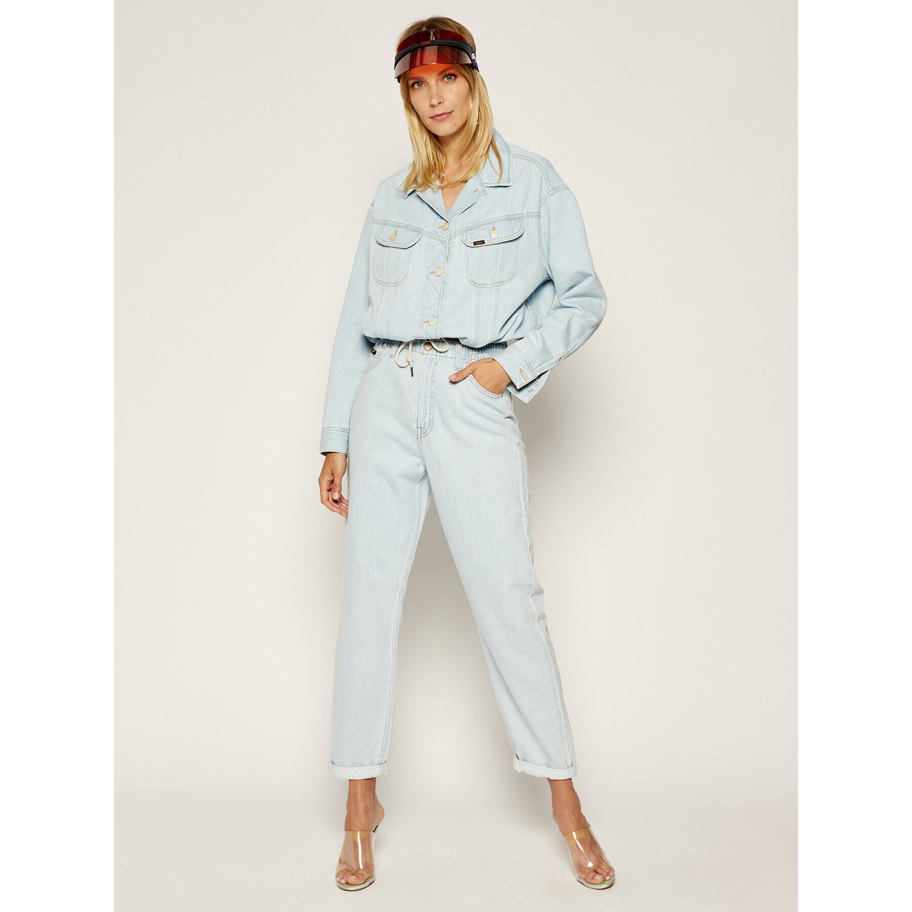 Lee Дънки тип Regular Fit Elasticated Mom L30MGGQB Син Regular Fit - Pepit.bg