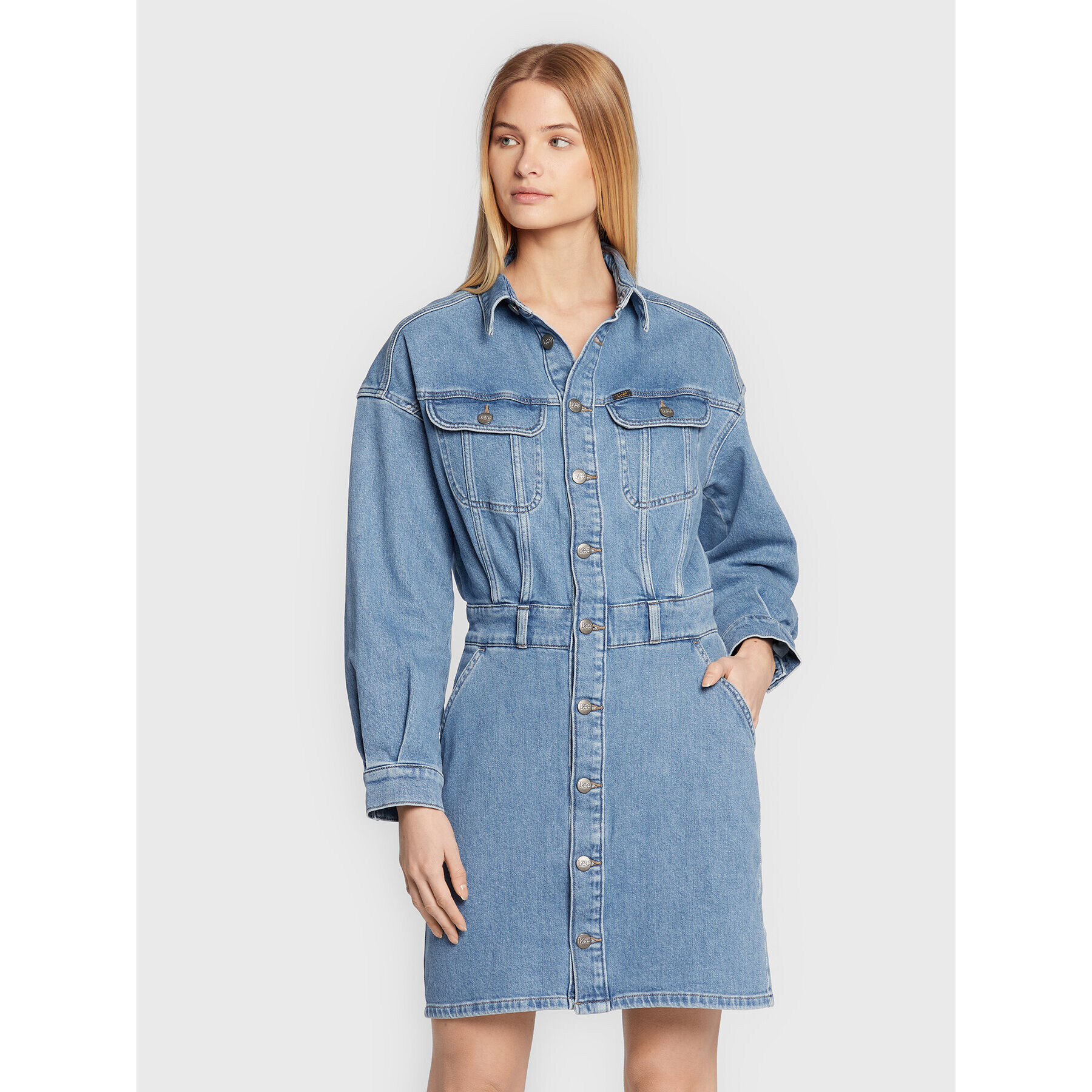 Lee Дънкова рокля Button Down L50XBTZC 112322246 Син Regular Fit - Pepit.bg