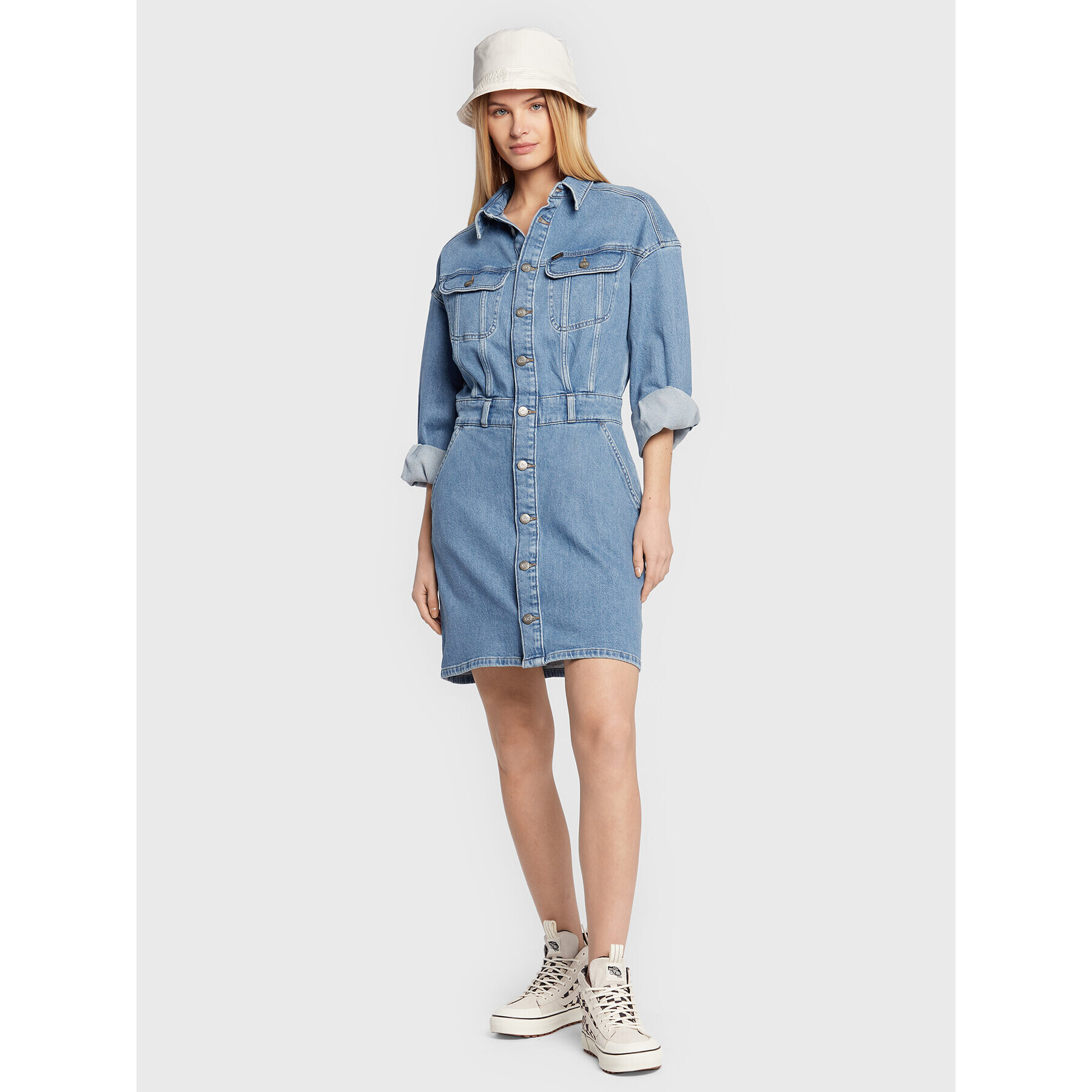 Lee Дънкова рокля Button Down L50XBTZC 112322246 Син Regular Fit - Pepit.bg