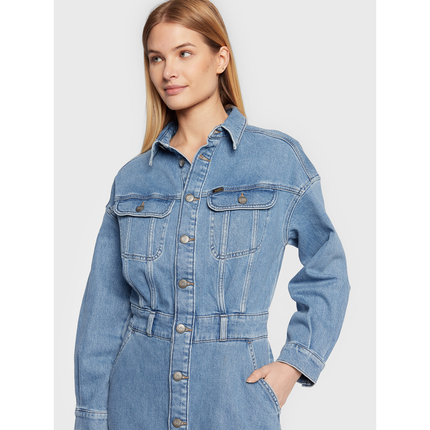 Lee Дънкова рокля Button Down L50XBTZC 112322246 Син Regular Fit - Pepit.bg