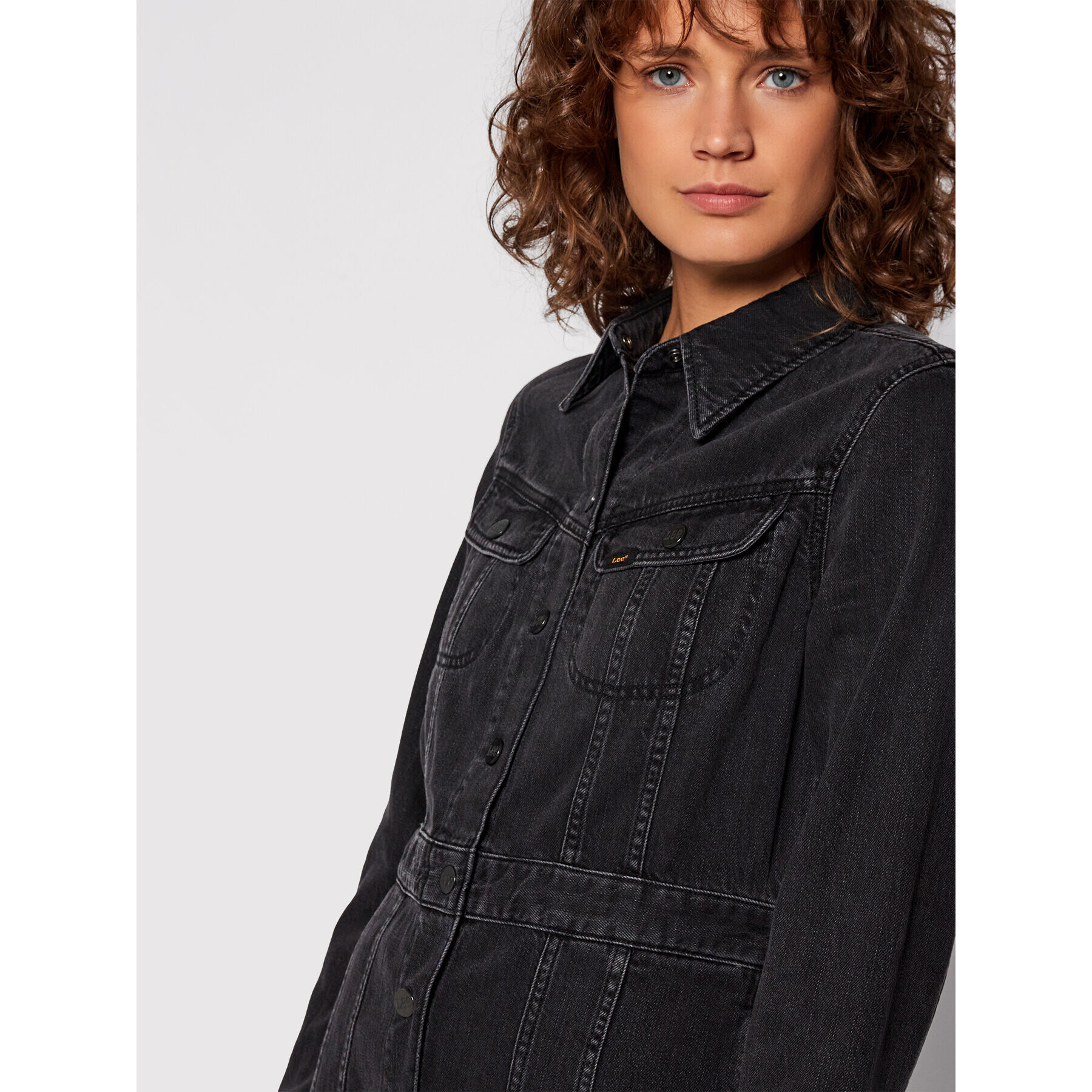 Lee Дънкова рокля L50LNECY Черен Slim Fit - Pepit.bg