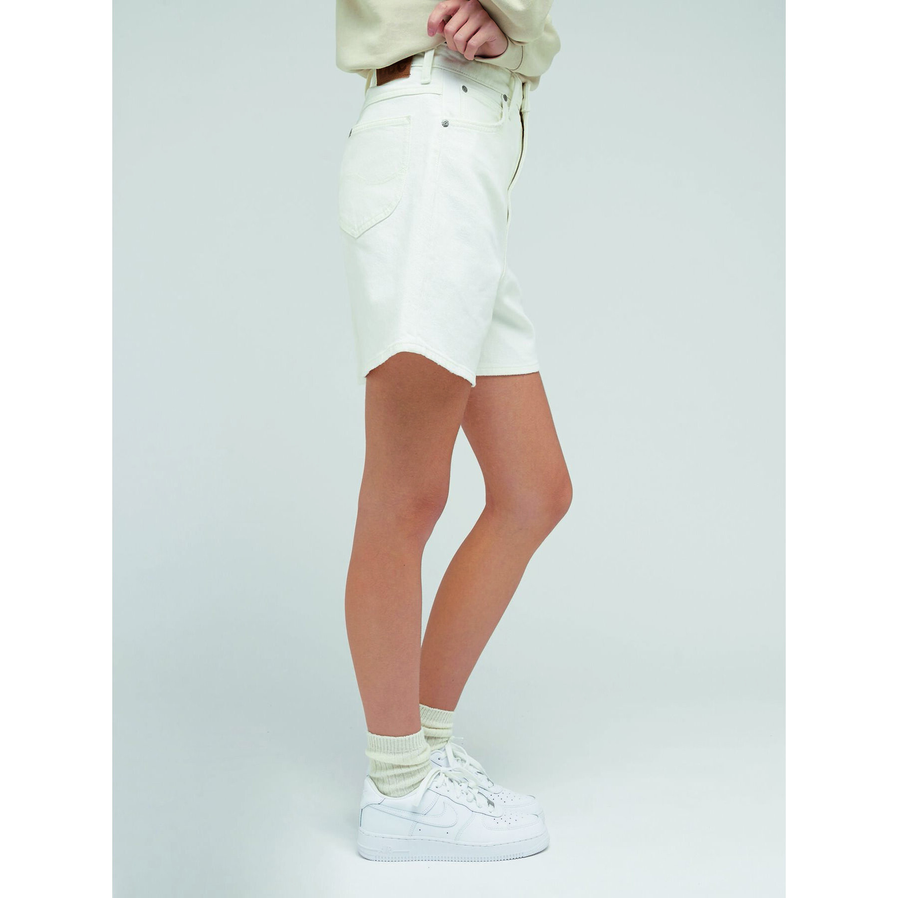 Lee Дънкови шорти Stella L37EGVA60 Екрю Regular Fit - Pepit.bg