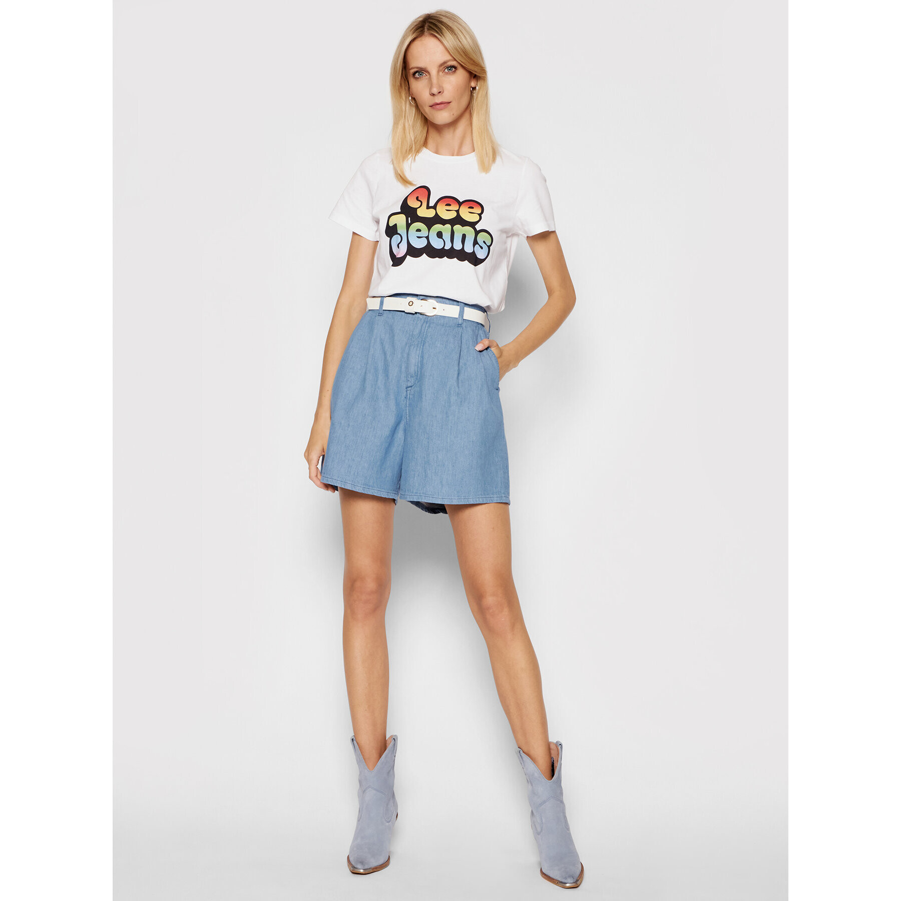 Lee Дънкови шорти Stella Pleated L37ANBYK Син Regular Fit - Pepit.bg