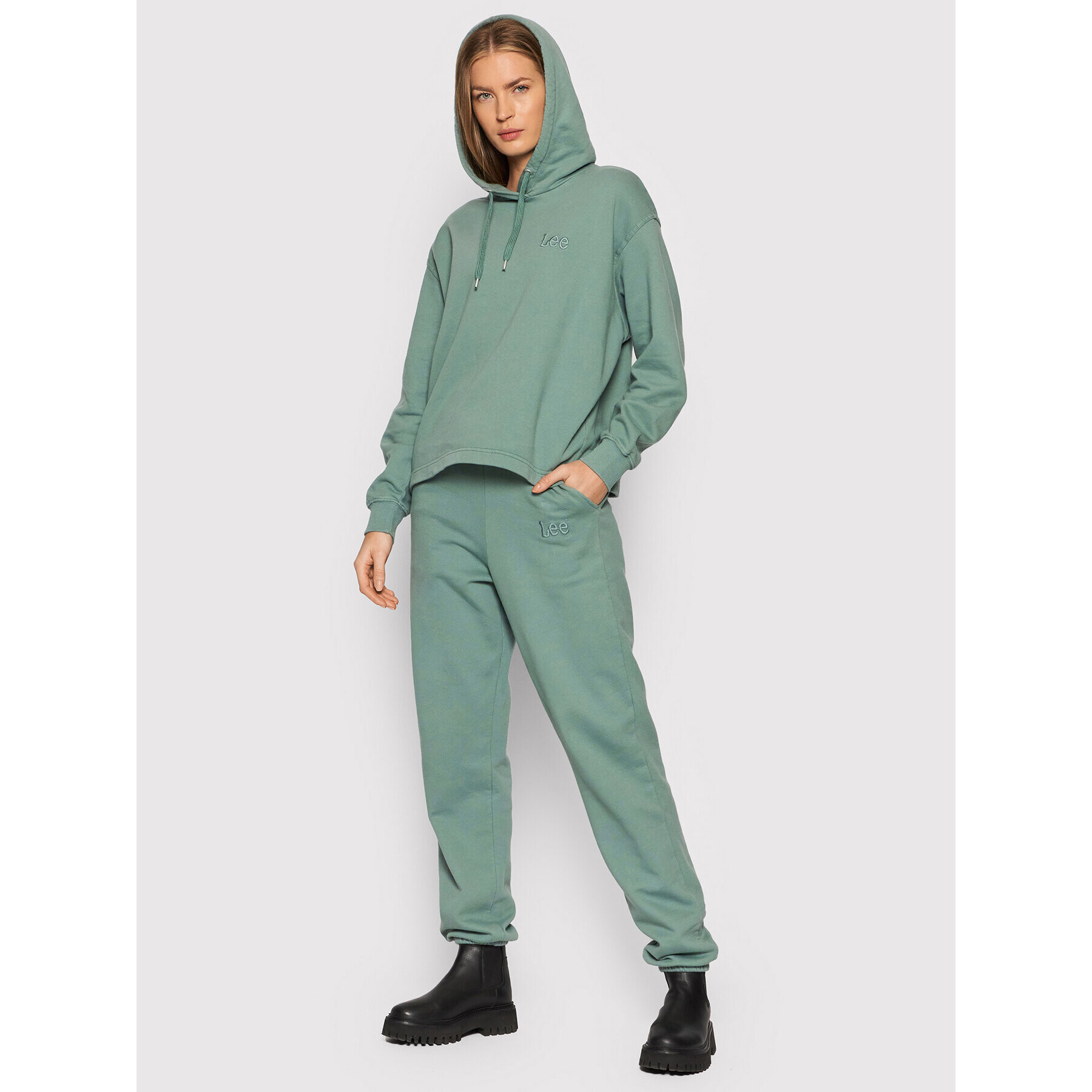 Lee Долнище анцуг L32MTXTY Зелен Relaxed Fit - Pepit.bg