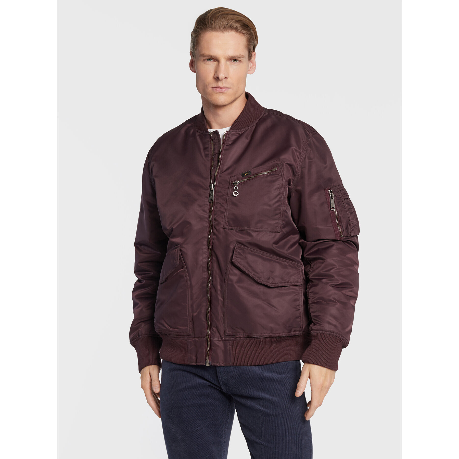 Lee Яке бомбър L87GOS74 Бордо Regular Fit - Pepit.bg