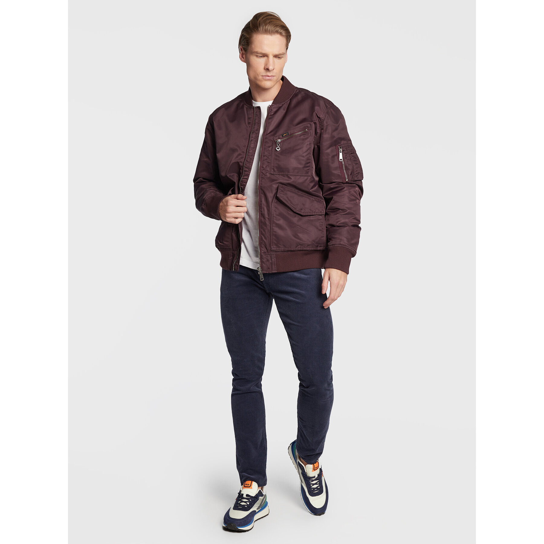 Lee Яке бомбър L87GOS74 Бордо Regular Fit - Pepit.bg