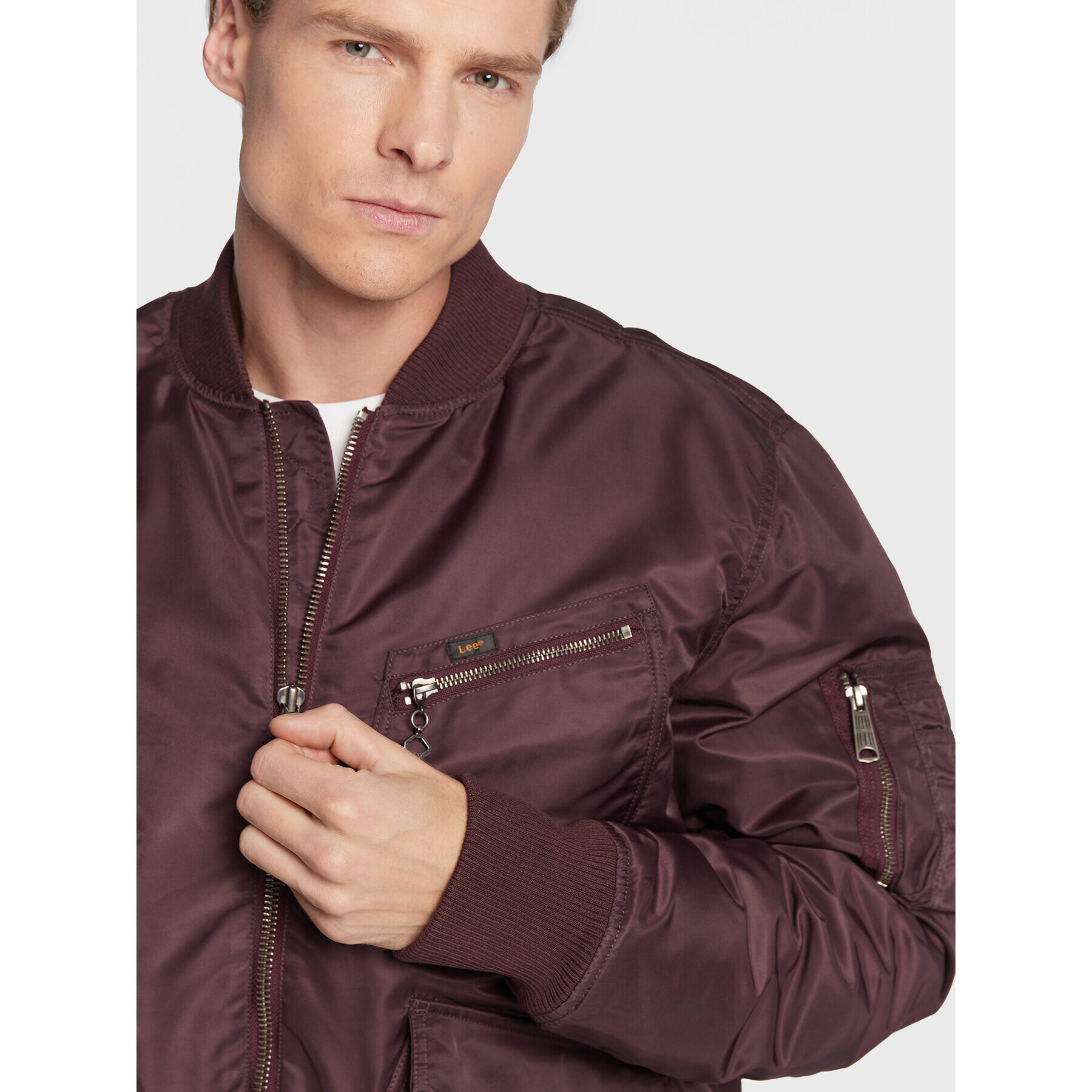Lee Яке бомбър L87GOS74 Бордо Regular Fit - Pepit.bg
