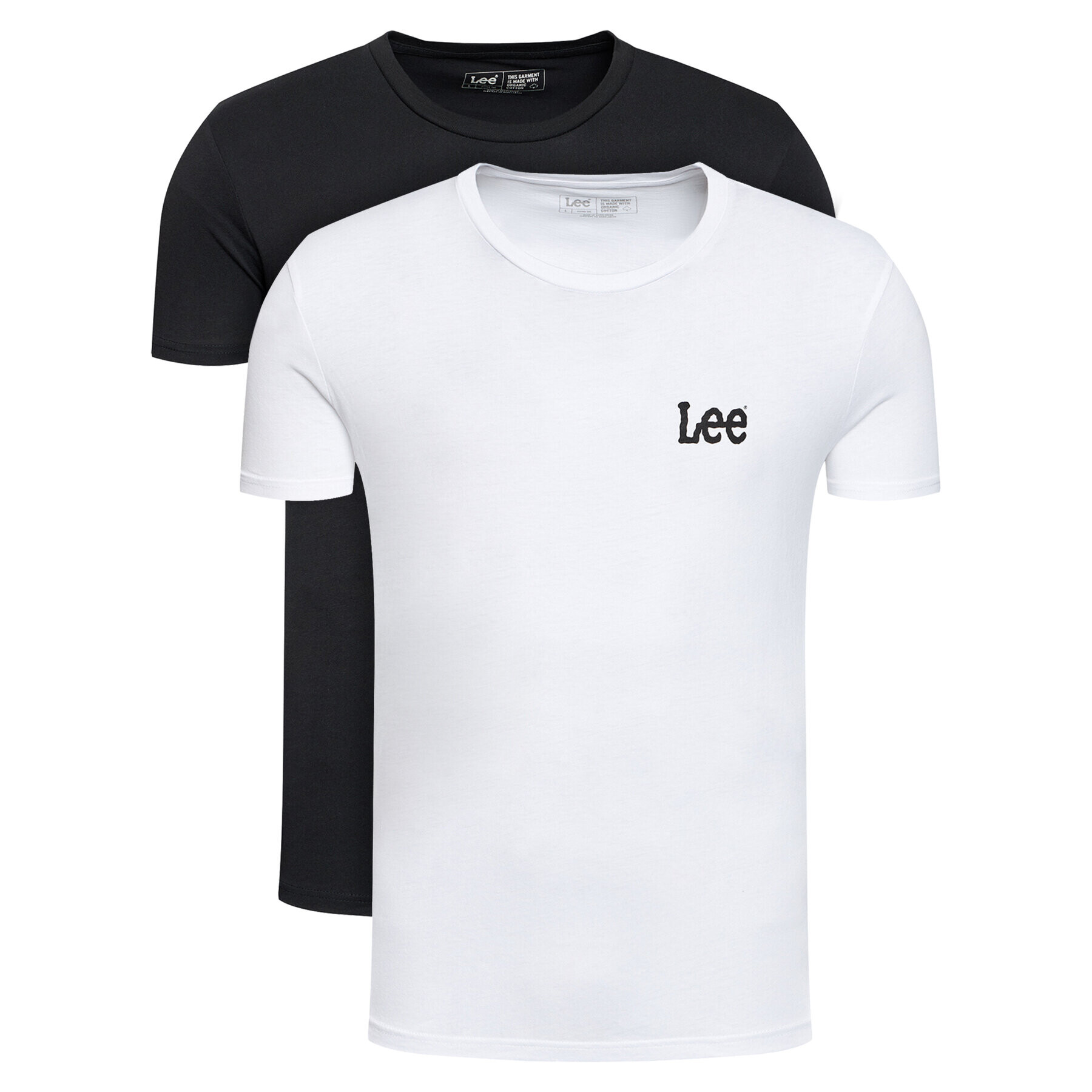 Lee Комплект 2 тишъртки Crew Neck Graphic L65RAIKW Бял Slim Fit - Pepit.bg