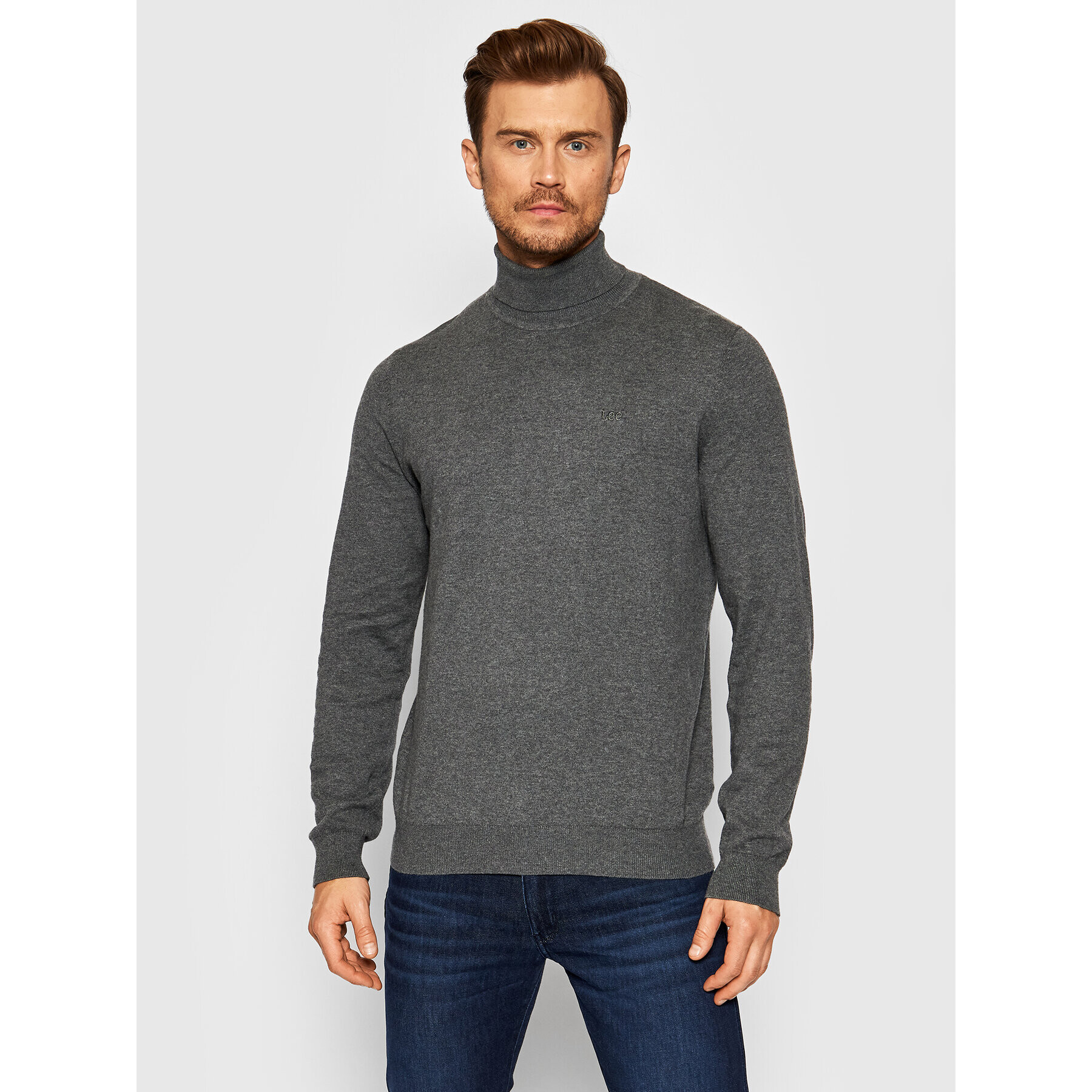 Lee Поло High Neck L83CKF06 Сив Regular Fit - Pepit.bg