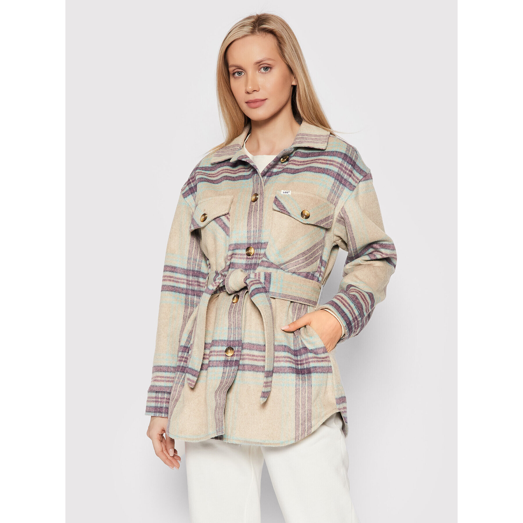 Lee Преходно яке Overshirt L45HTETY Бежов Regular Fit - Pepit.bg