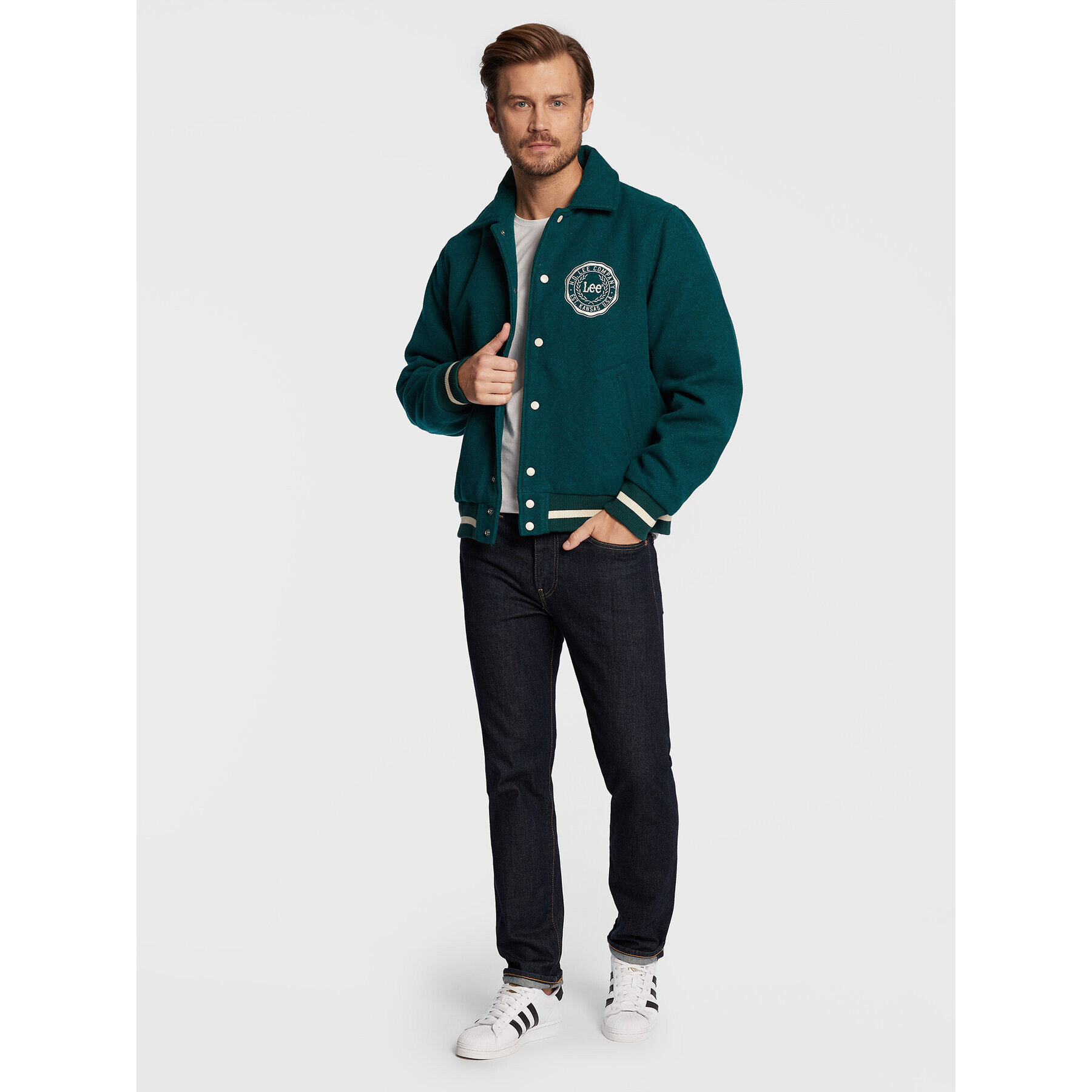 Lee Преходно яке Varsity L87TDB96 Зелен Regular Fit - Pepit.bg