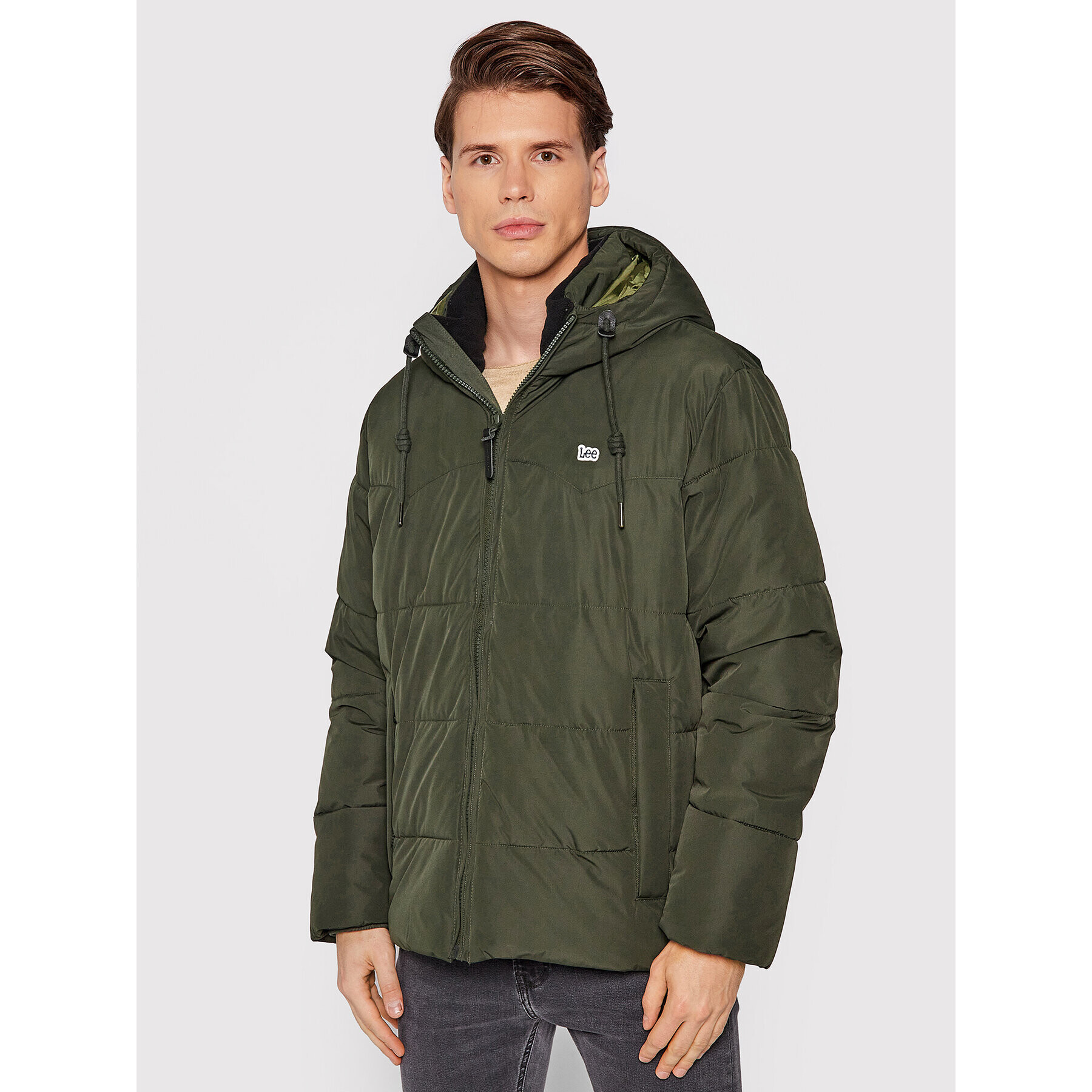 Lee Пухено яке Puffer L88BNYOJ Зелен Regular Fit - Pepit.bg