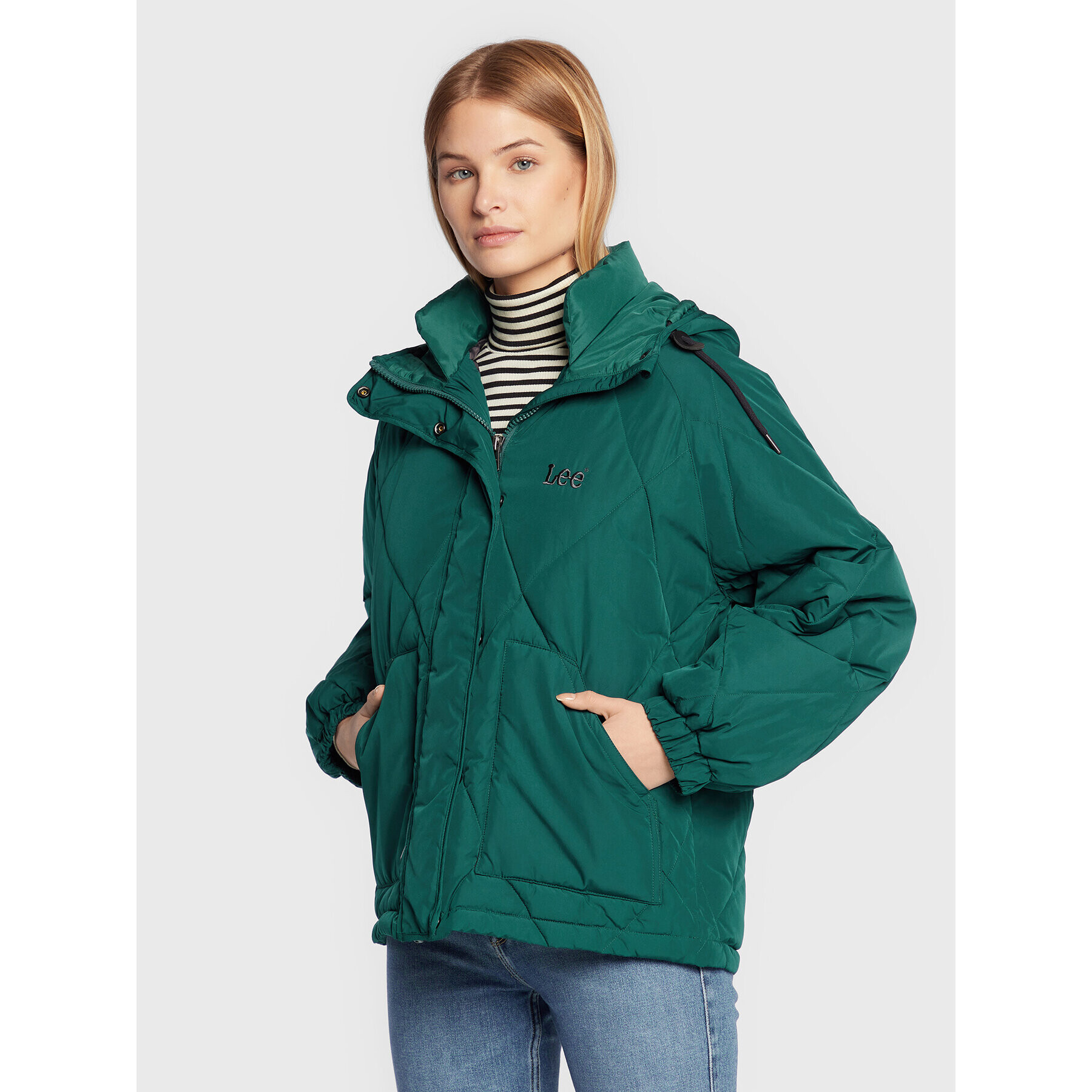 Lee Пухено яке L55LEV96 112320695 Зелен Relaxed Fit - Pepit.bg
