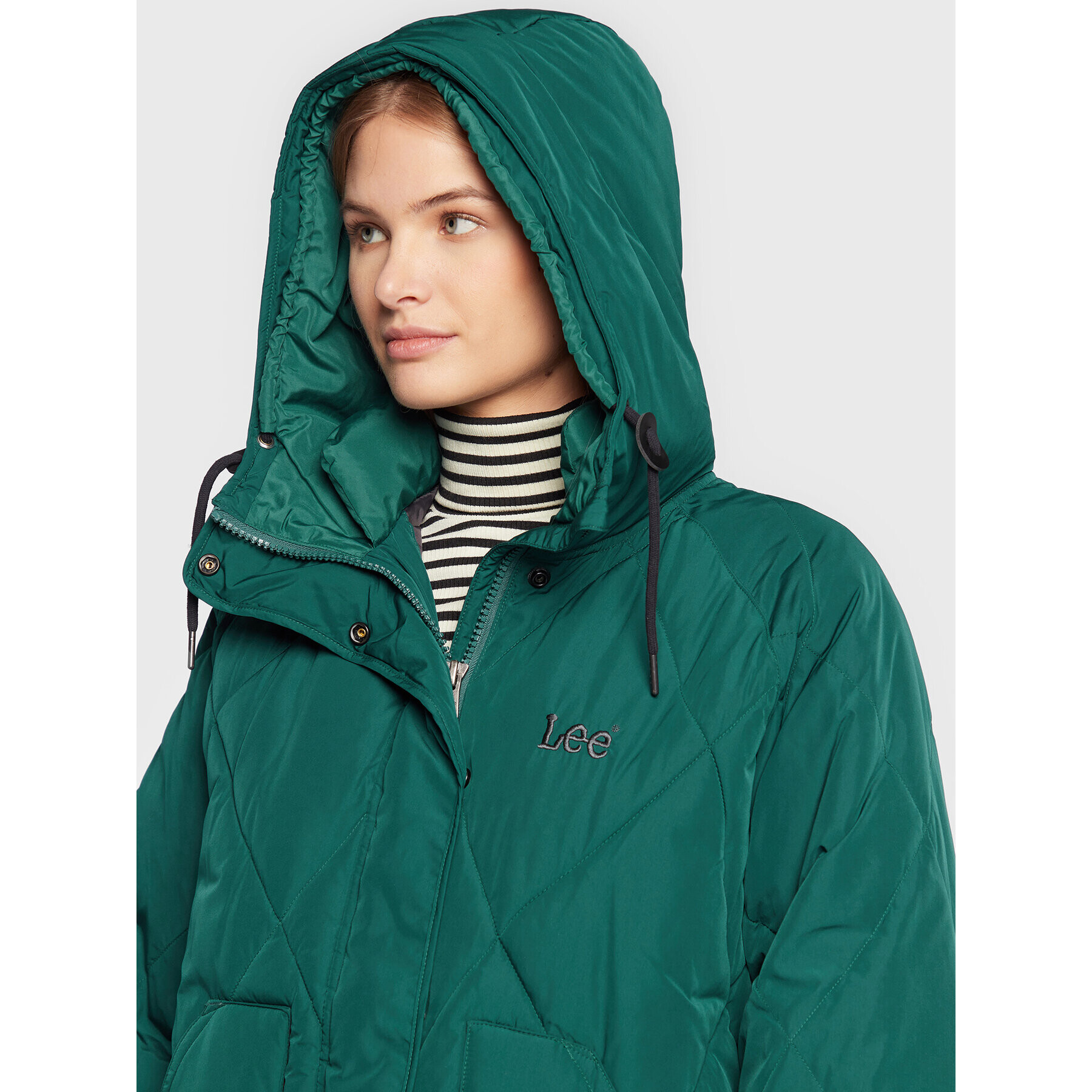 Lee Пухено яке L55LEV96 112320695 Зелен Relaxed Fit - Pepit.bg