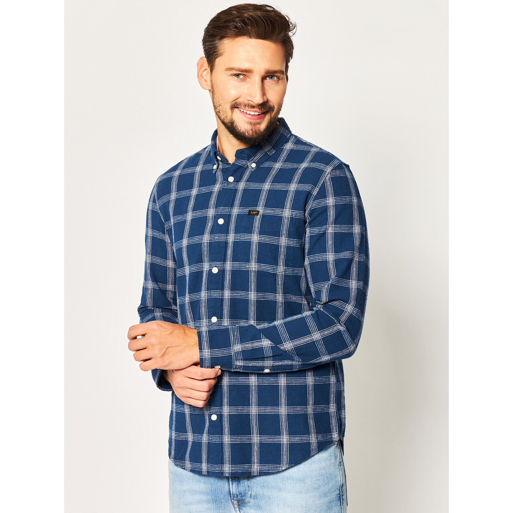 Lee Риза Button Down L880DALR Тъмносин Regular Fit - Pepit.bg