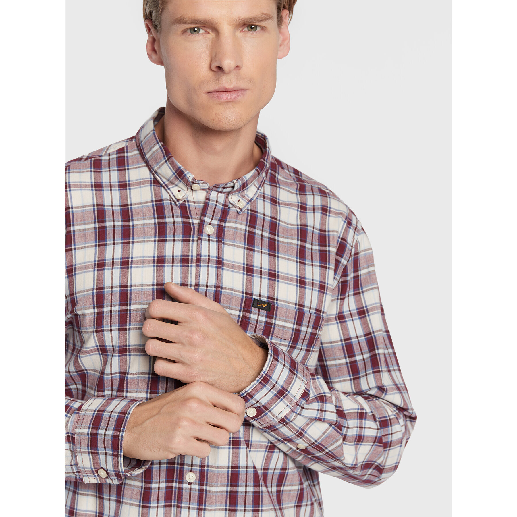 Lee Риза Button Down L880DG74 112322559 Бордо Regular Fit - Pepit.bg