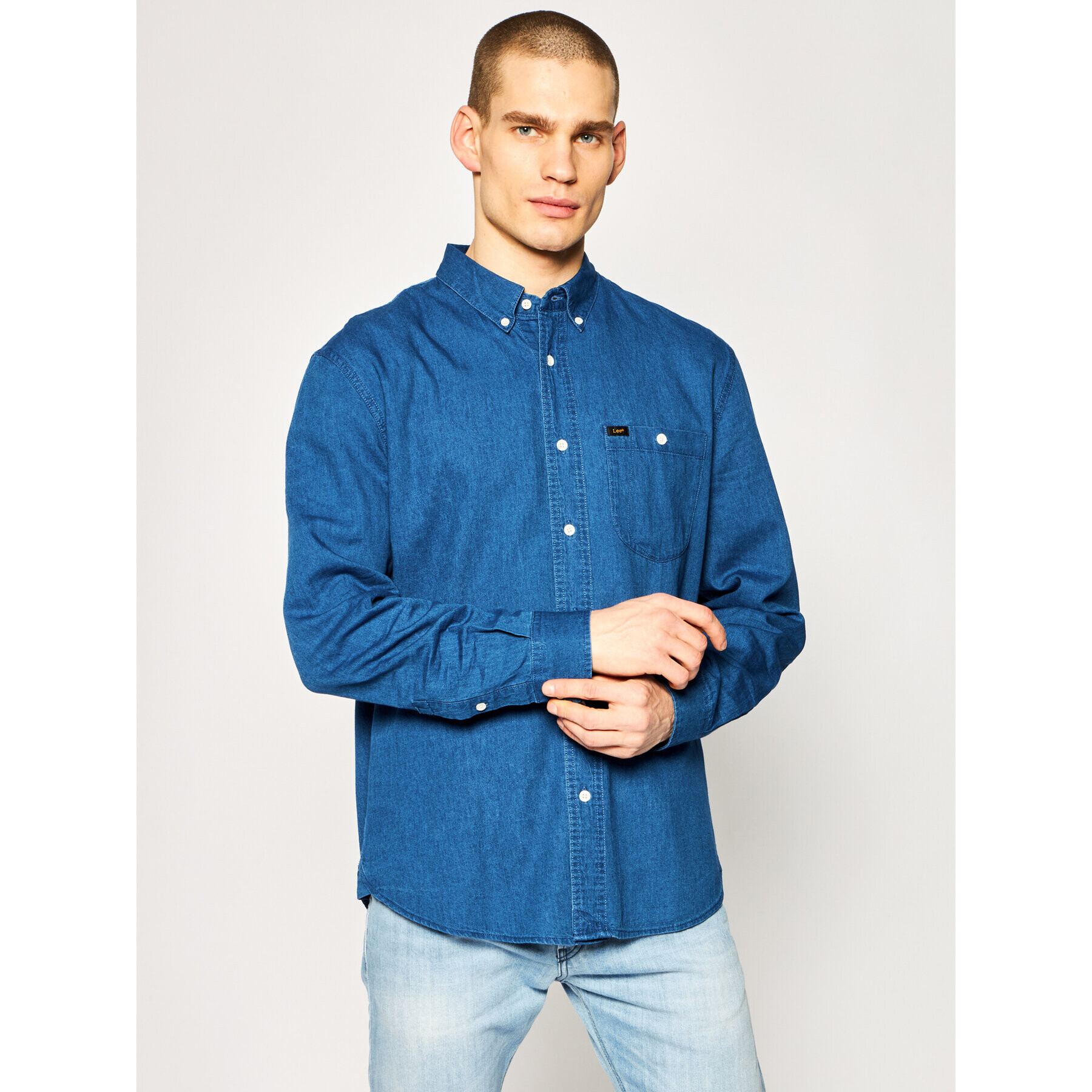 Lee Риза Refined Riveted L67TDZLR Тъмносин Relaxed Fit - Pepit.bg