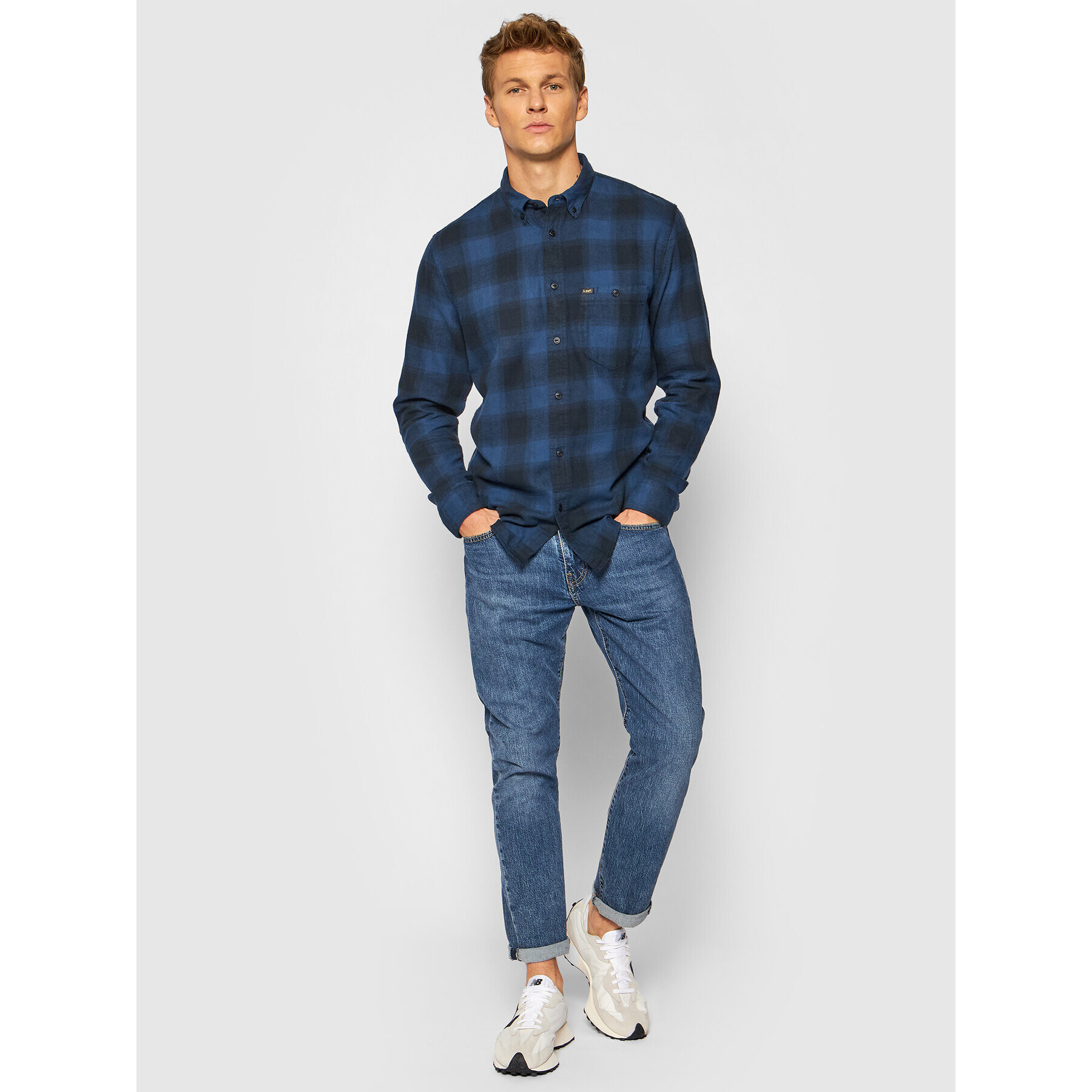 Lee Риза Riveted L66IMLSS Тъмносин Relaxed Fit - Pepit.bg
