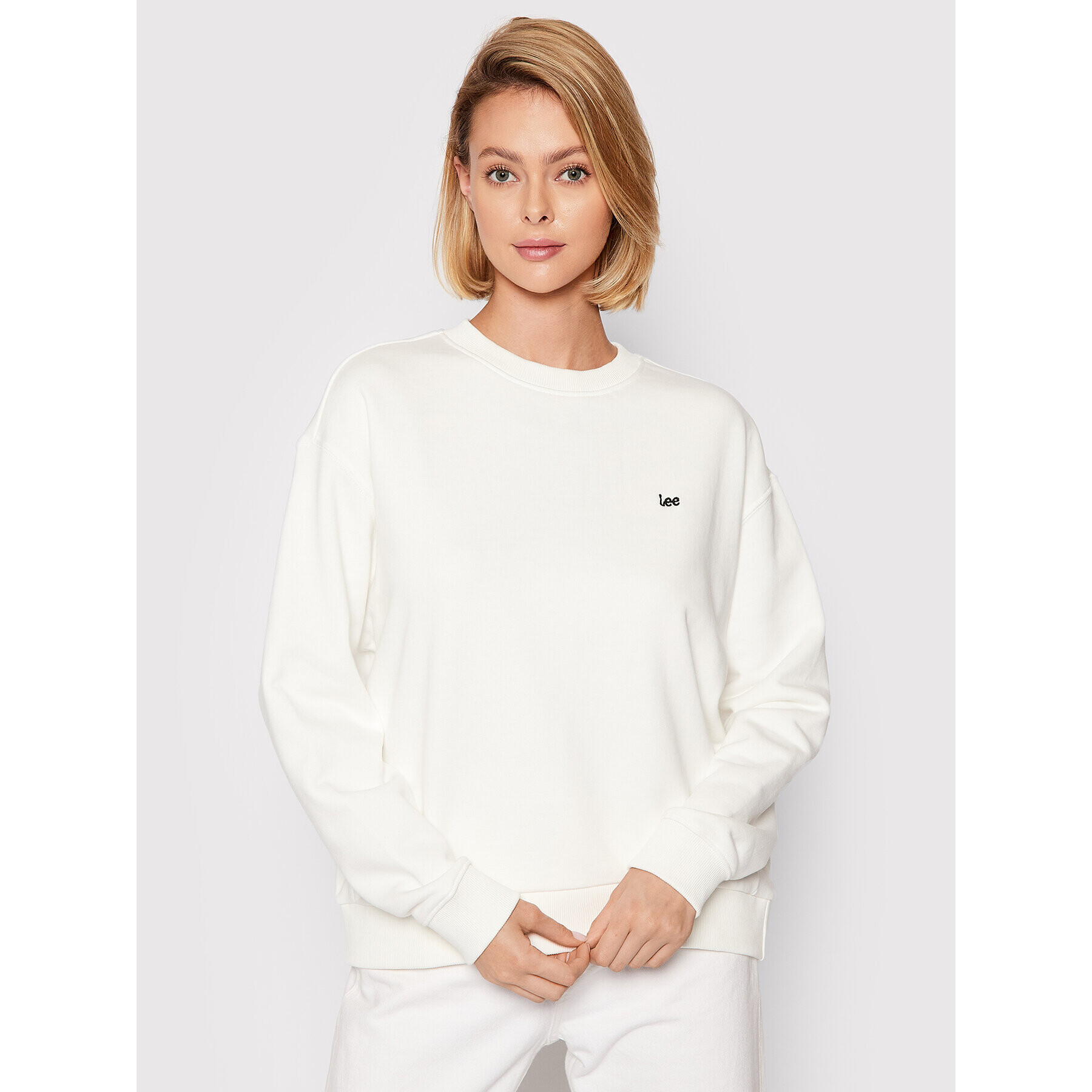 Lee Суитшърт Crew Sws L53LRYRR Бял Relaxed Fit - Pepit.bg