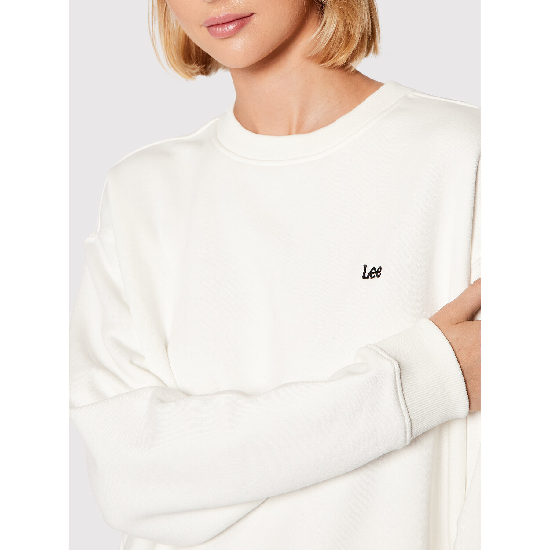 Lee Суитшърт Crew Sws L53LRYRR Бял Relaxed Fit - Pepit.bg