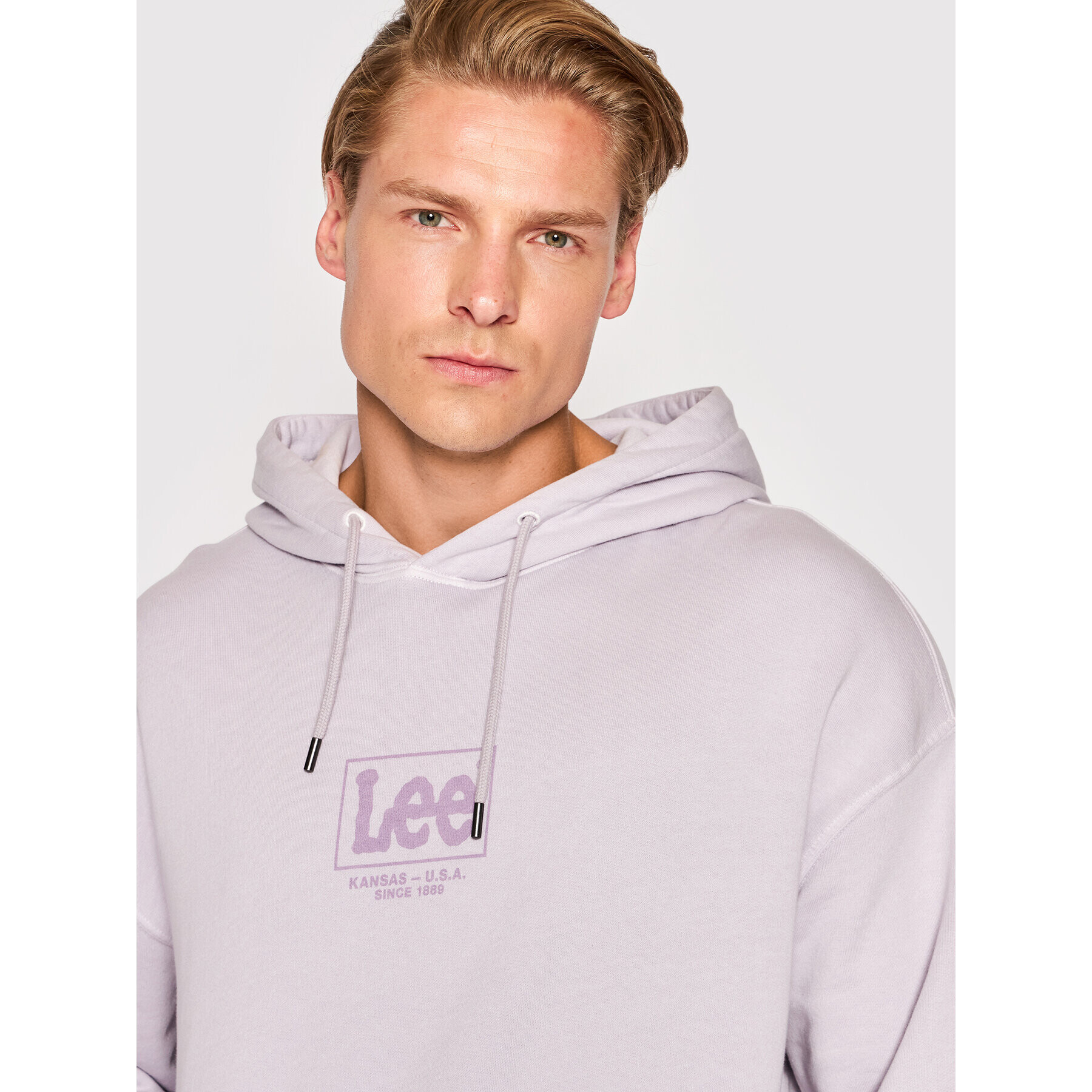 Lee Суитшърт Logo L85JQVUU Виолетов Loose Fit - Pepit.bg