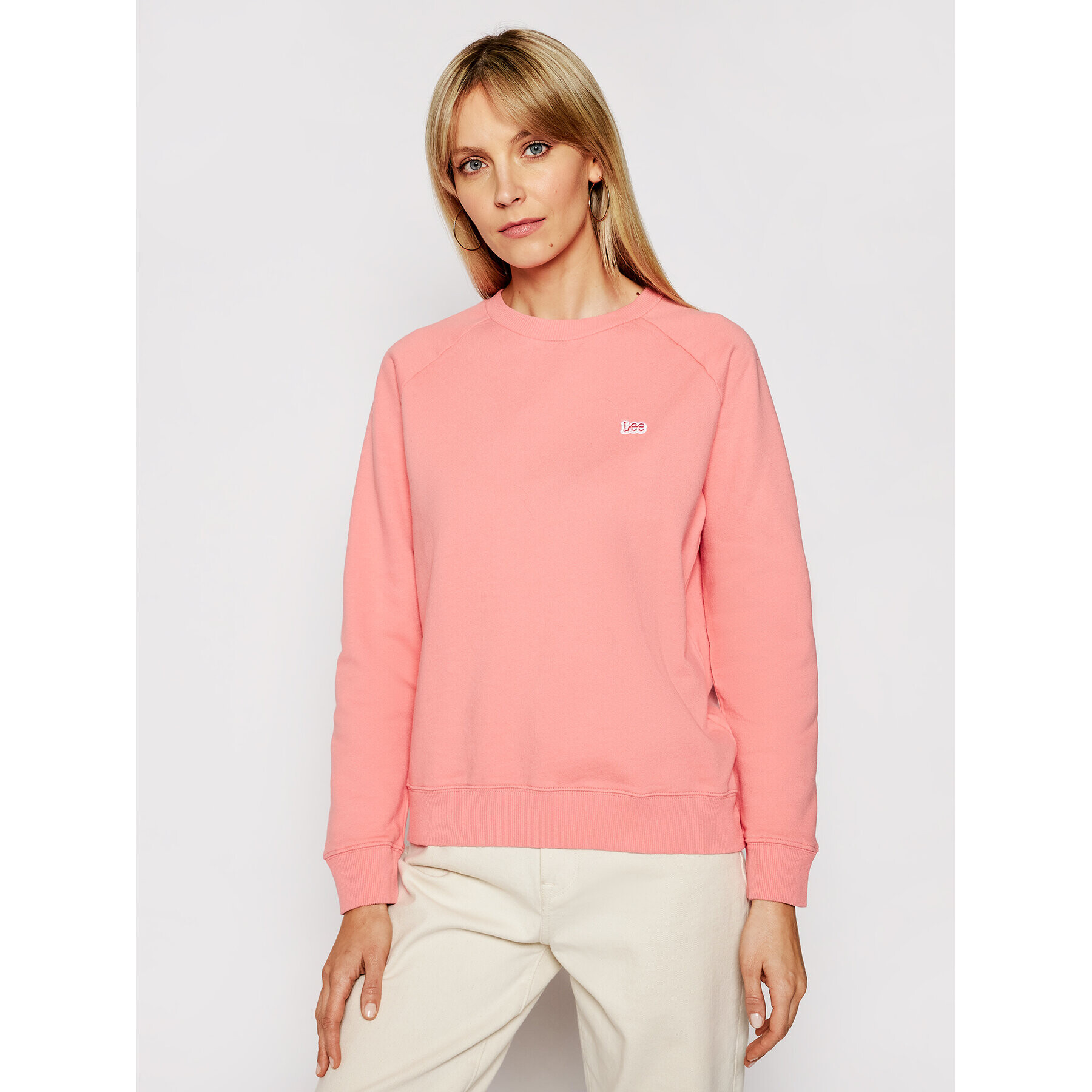 Lee Суитшърт Plain L53RTXQJ Розов Regular Fit - Pepit.bg