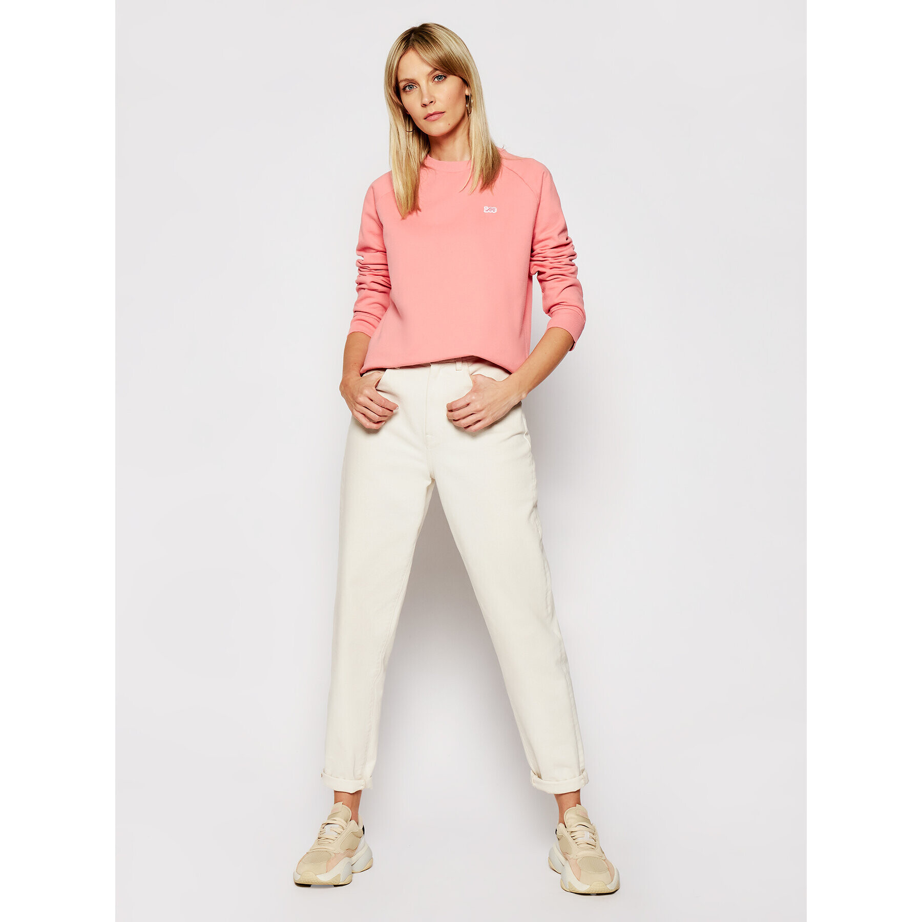 Lee Суитшърт Plain L53RTXQJ Розов Regular Fit - Pepit.bg