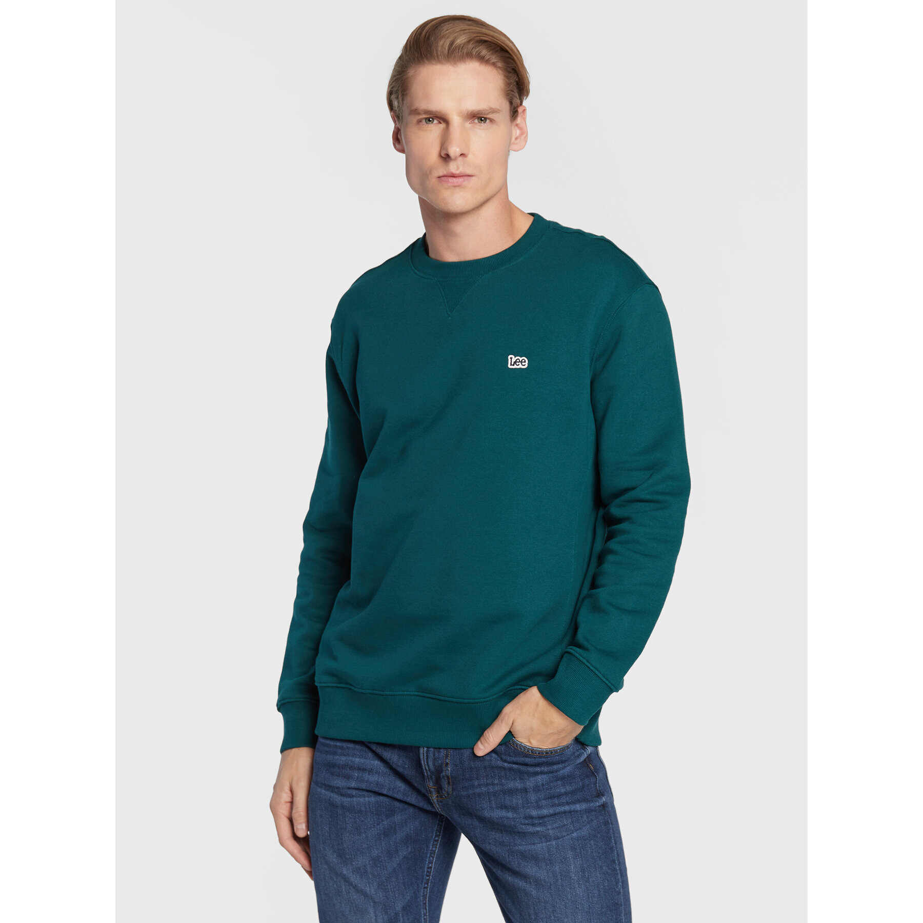 Lee Суитшърт Plain L81IRY96 Зелен Regular Fit - Pepit.bg