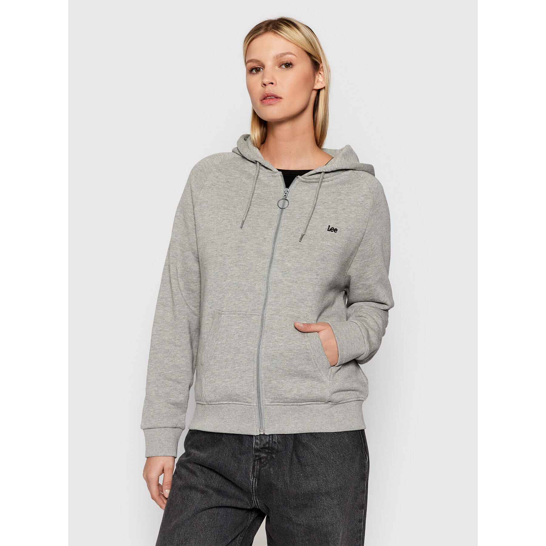 Lee Суитшърт Zip Through L53QRY37 Сив Regular Fit - Pepit.bg