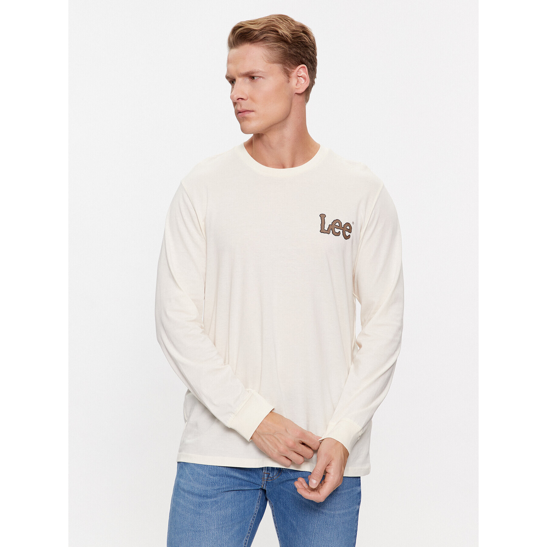 Lee Тениска с дълъг ръкав 112342483 Бежов Regular Fit - Pepit.bg