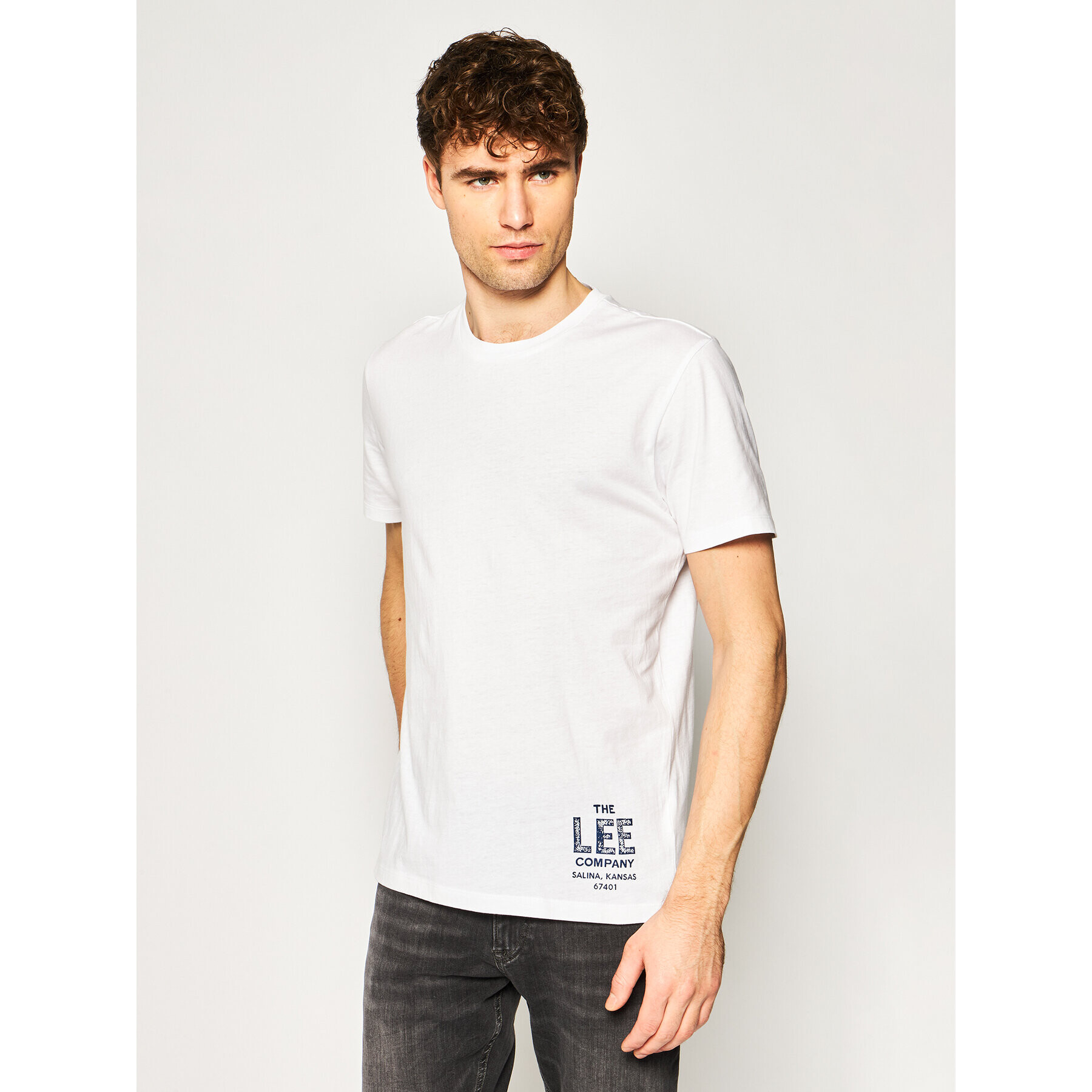 Lee Тишърт Branded Tee L63KFQLJ Бял Regular Fit - Pepit.bg