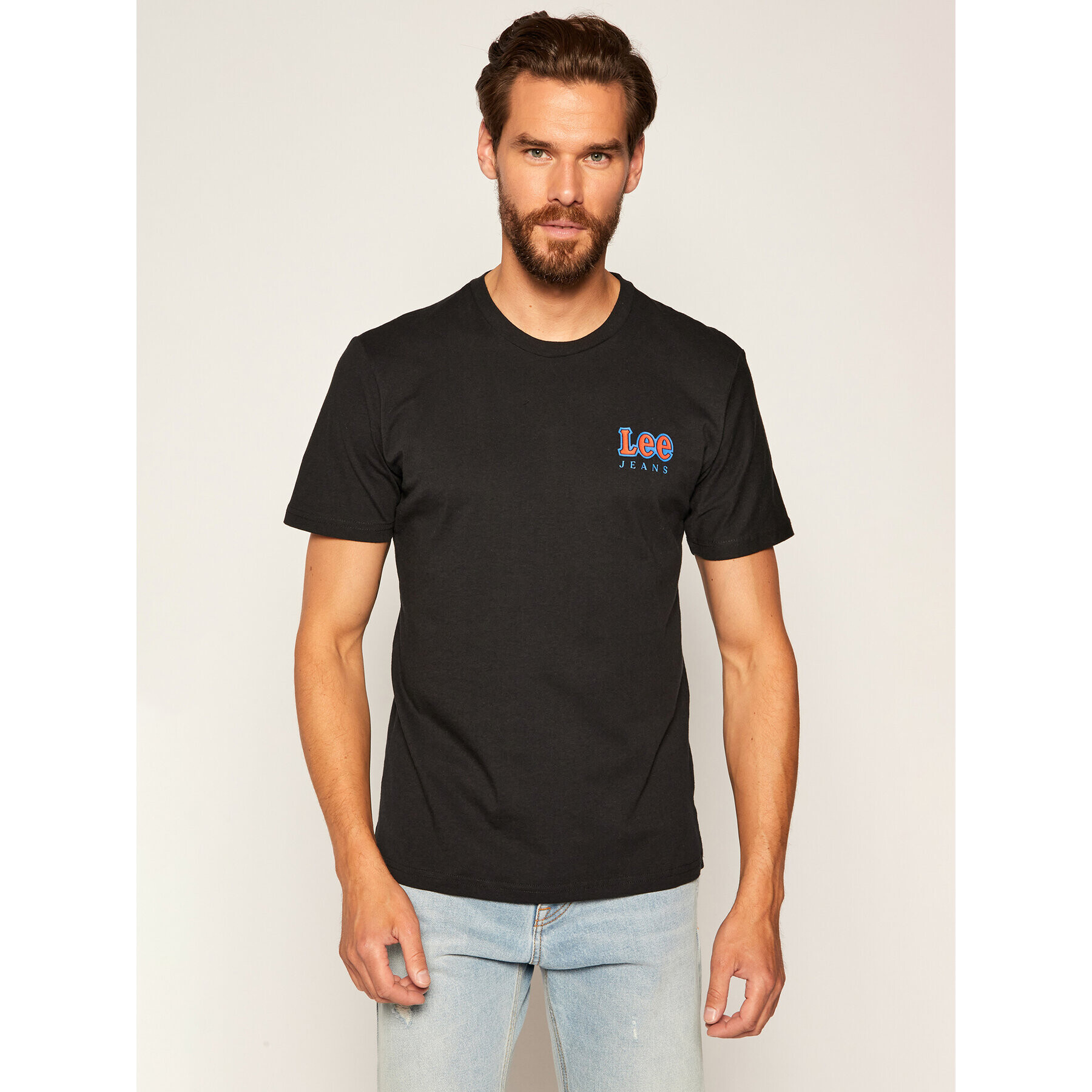 Lee Тишърт Chest Logo Tee L64RFE01 Черен Regular Fit - Pepit.bg