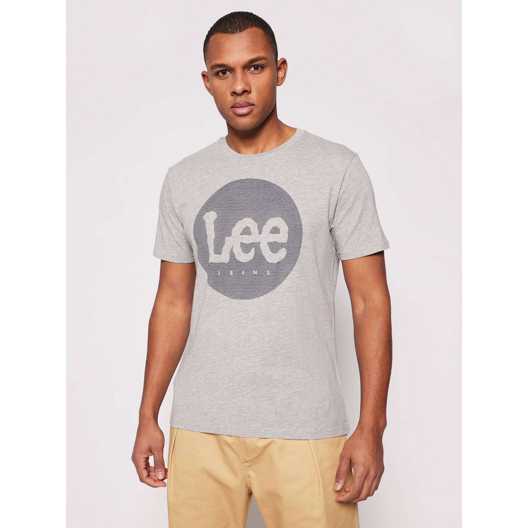 Lee Тишърт Circle L64EFQ37 Сив Regular Fit - Pepit.bg