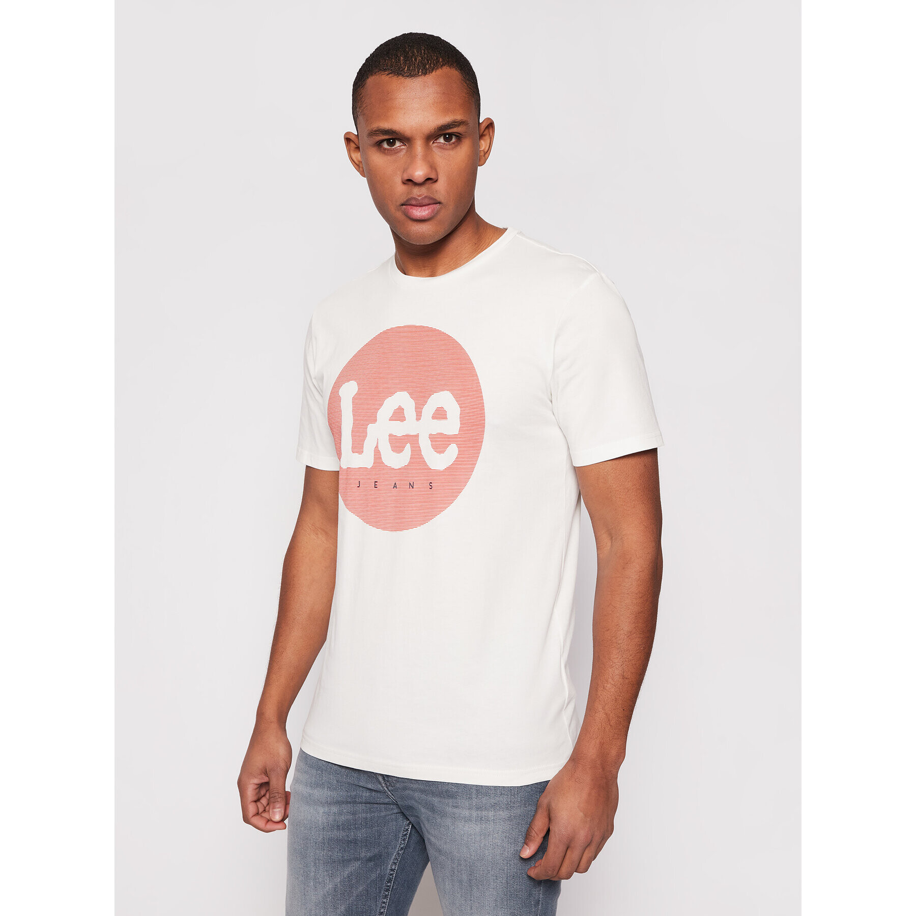 Lee Тишърт Circle Tee L64EFQMK Бял Regular Fit - Pepit.bg