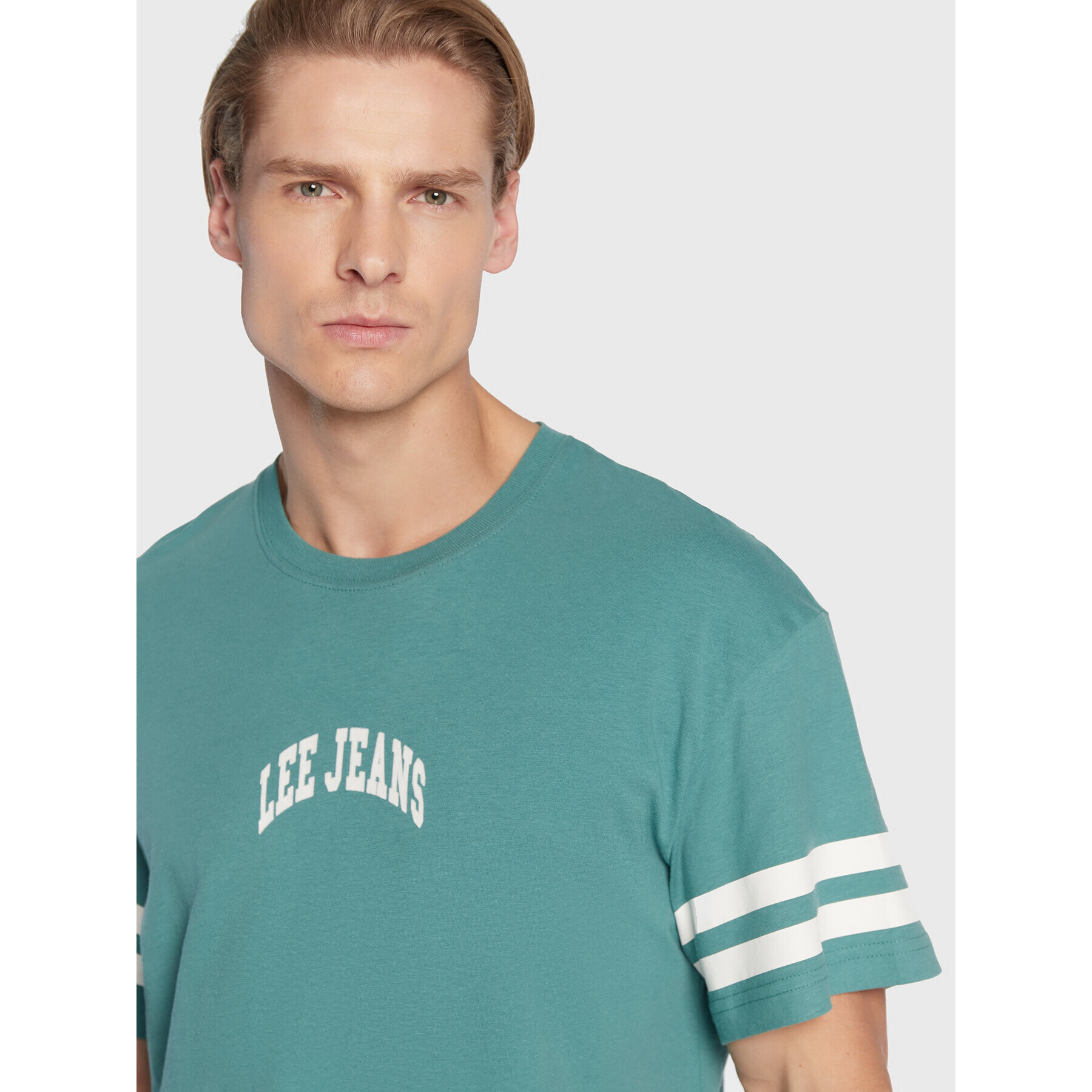 Lee Тишърт College L69BFQDO Зелен Relaxed Fit - Pepit.bg