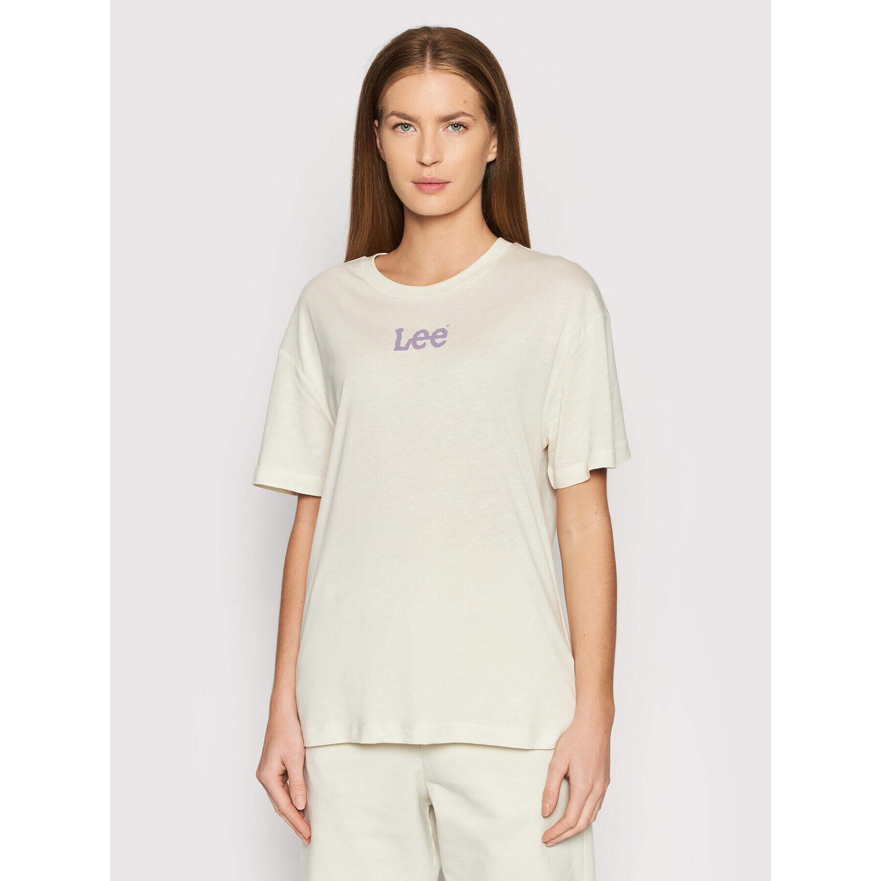 Lee Тишърт Crew L43PBYTW Бежов Relaxed Fit - Pepit.bg