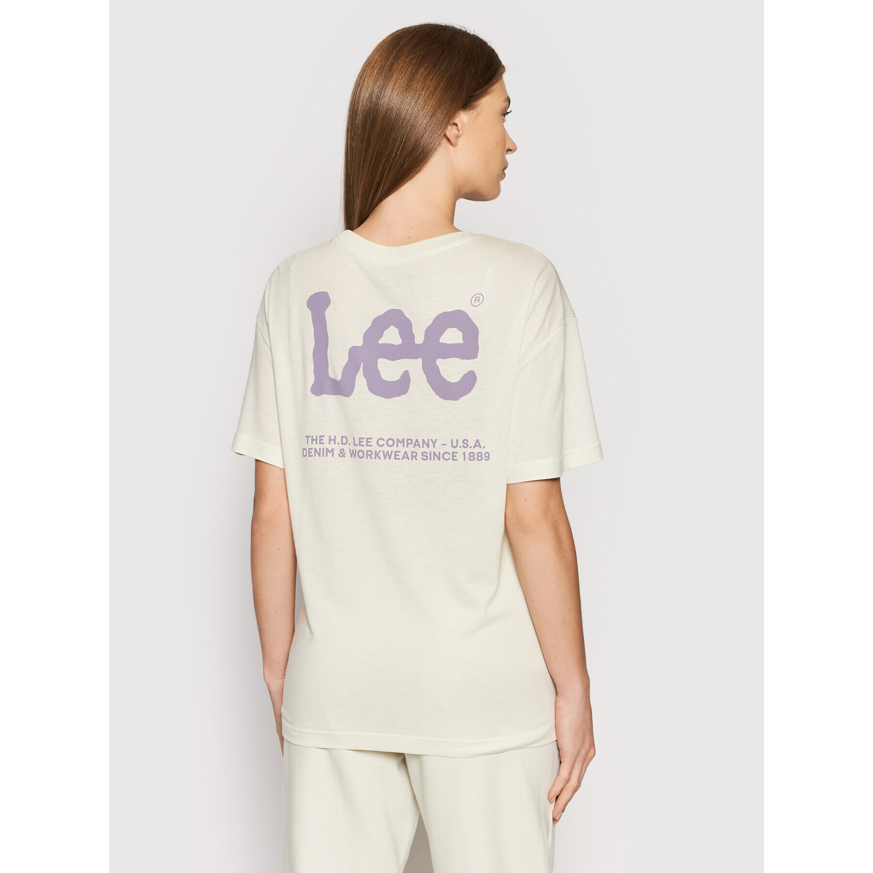 Lee Тишърт Crew L43PBYTW Бежов Relaxed Fit - Pepit.bg