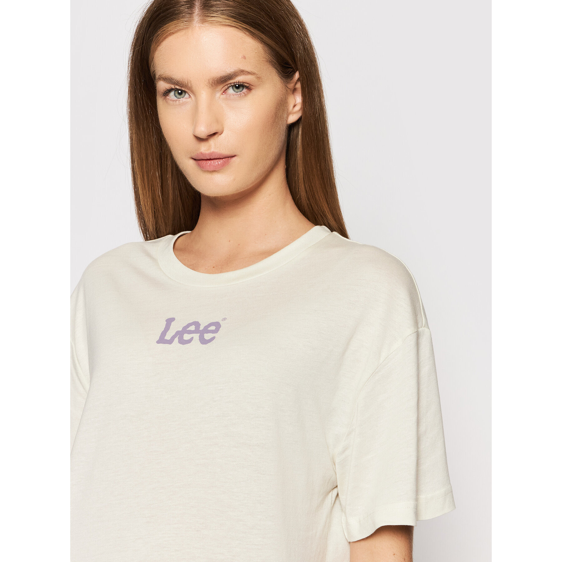 Lee Тишърт Crew L43PBYTW Бежов Relaxed Fit - Pepit.bg