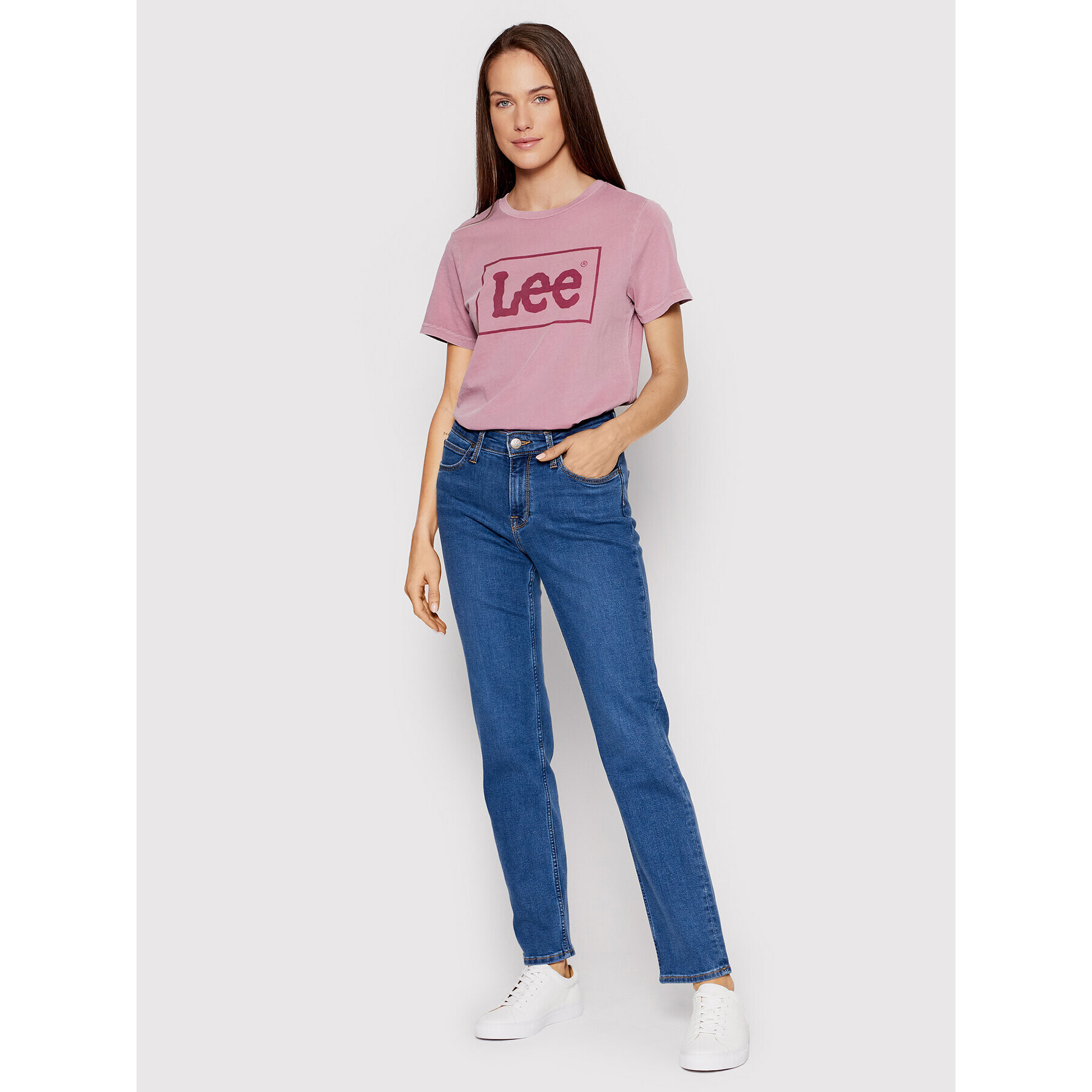 Lee Тишърт Graphic L44PUZUJ Виолетов Regular Fit - Pepit.bg