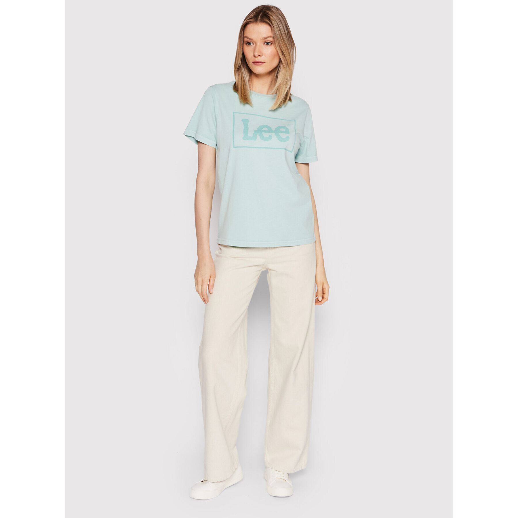 Lee Тишърт Graphic L44PUZUL Зелен Regular Fit - Pepit.bg