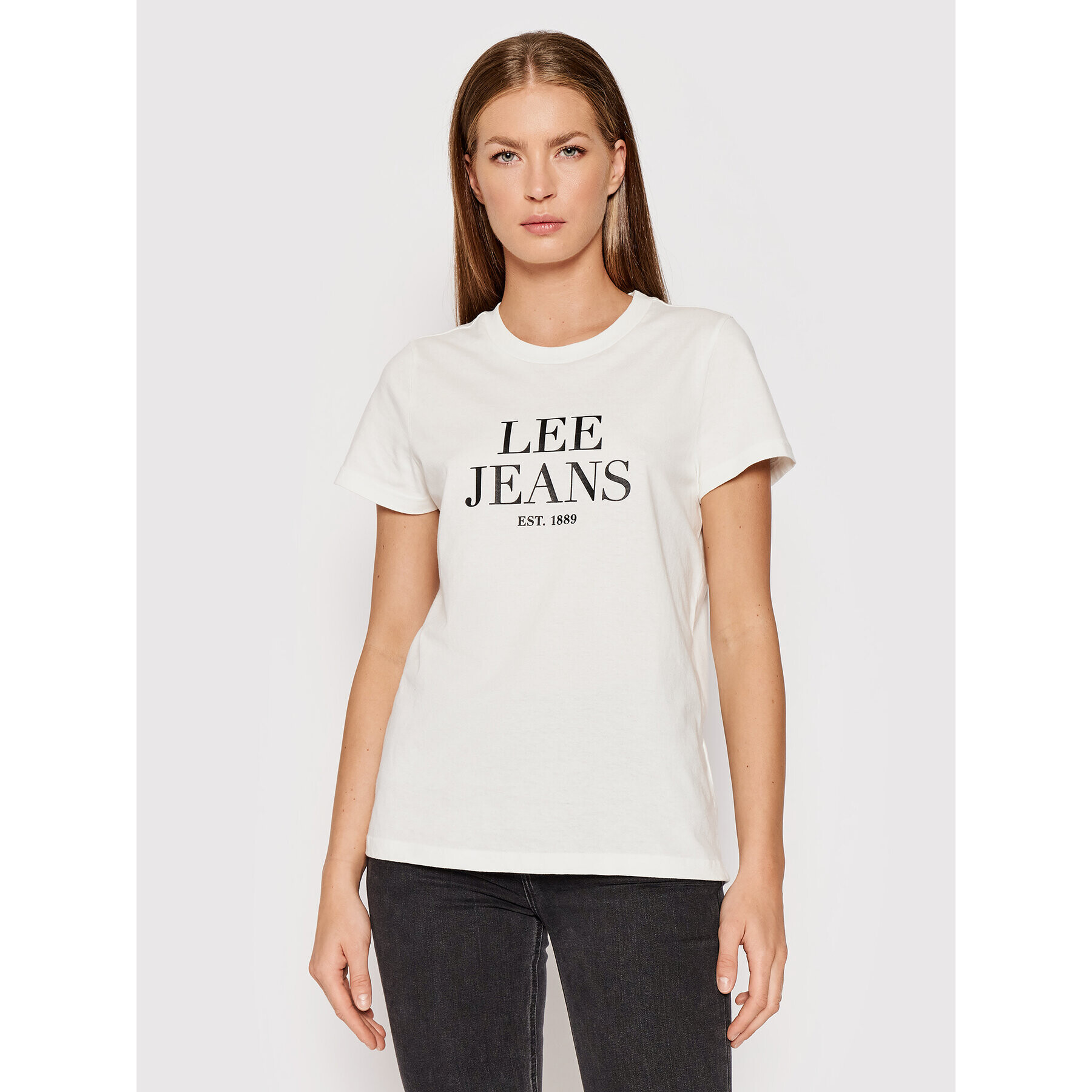 Lee Тишърт Graphic Tee L41UFERR Бял Regular Fit - Pepit.bg