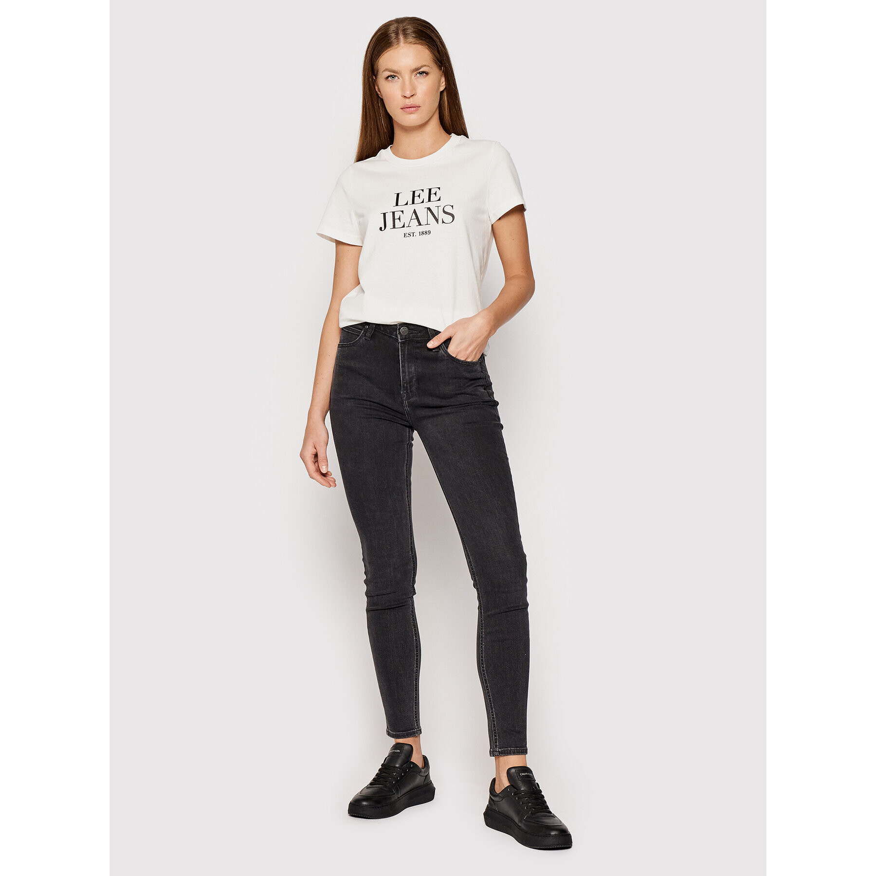 Lee Тишърт Graphic Tee L41UFERR Бял Regular Fit - Pepit.bg