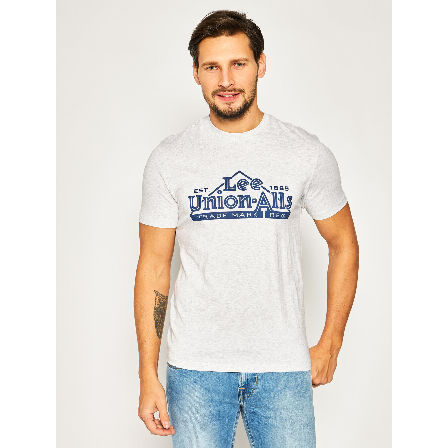 Lee Тишърт Heritage Tee L63QFQ03 Сив Regular Fit - Pepit.bg