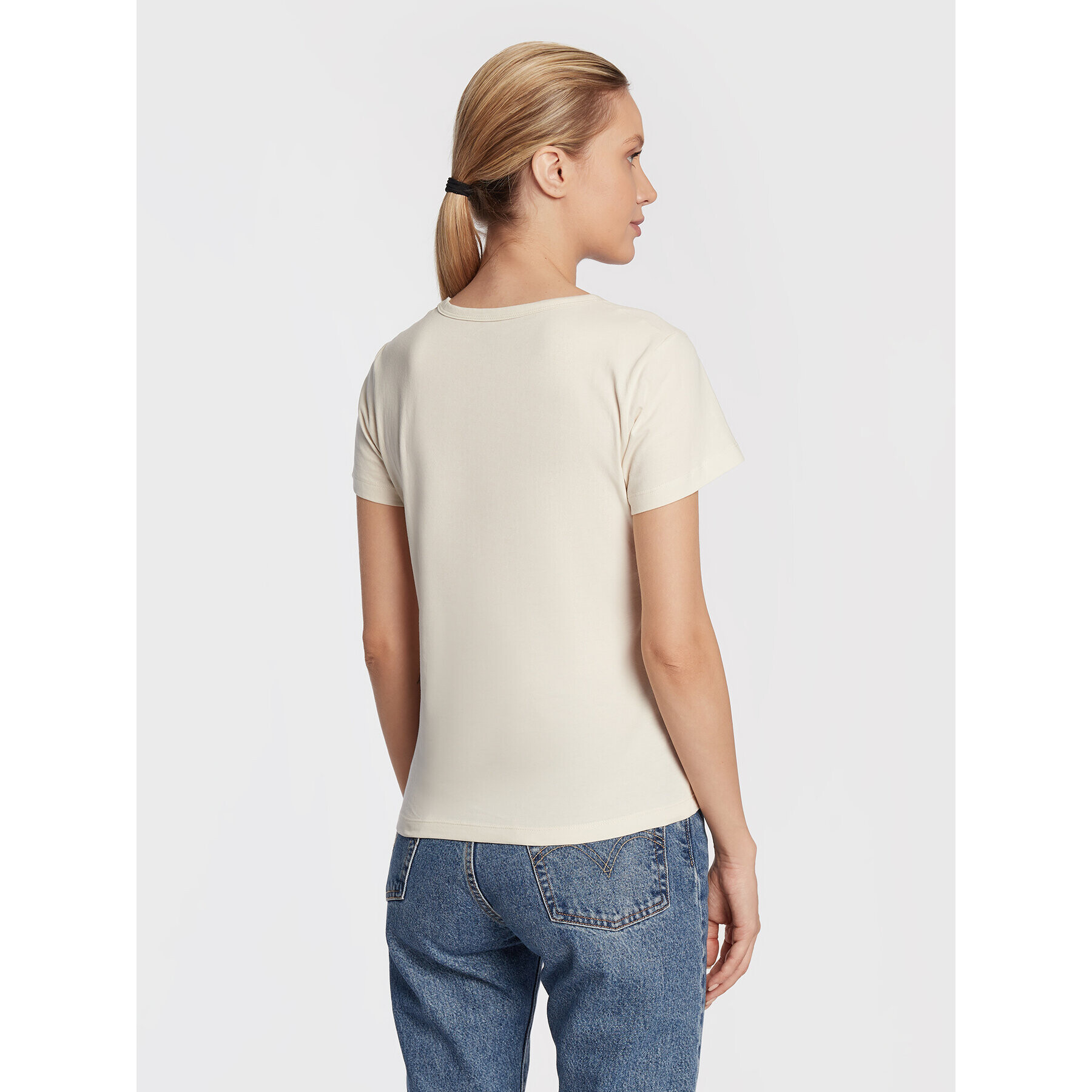 Lee Тишърт L44WYGNQ Бежов Slim Fit - Pepit.bg