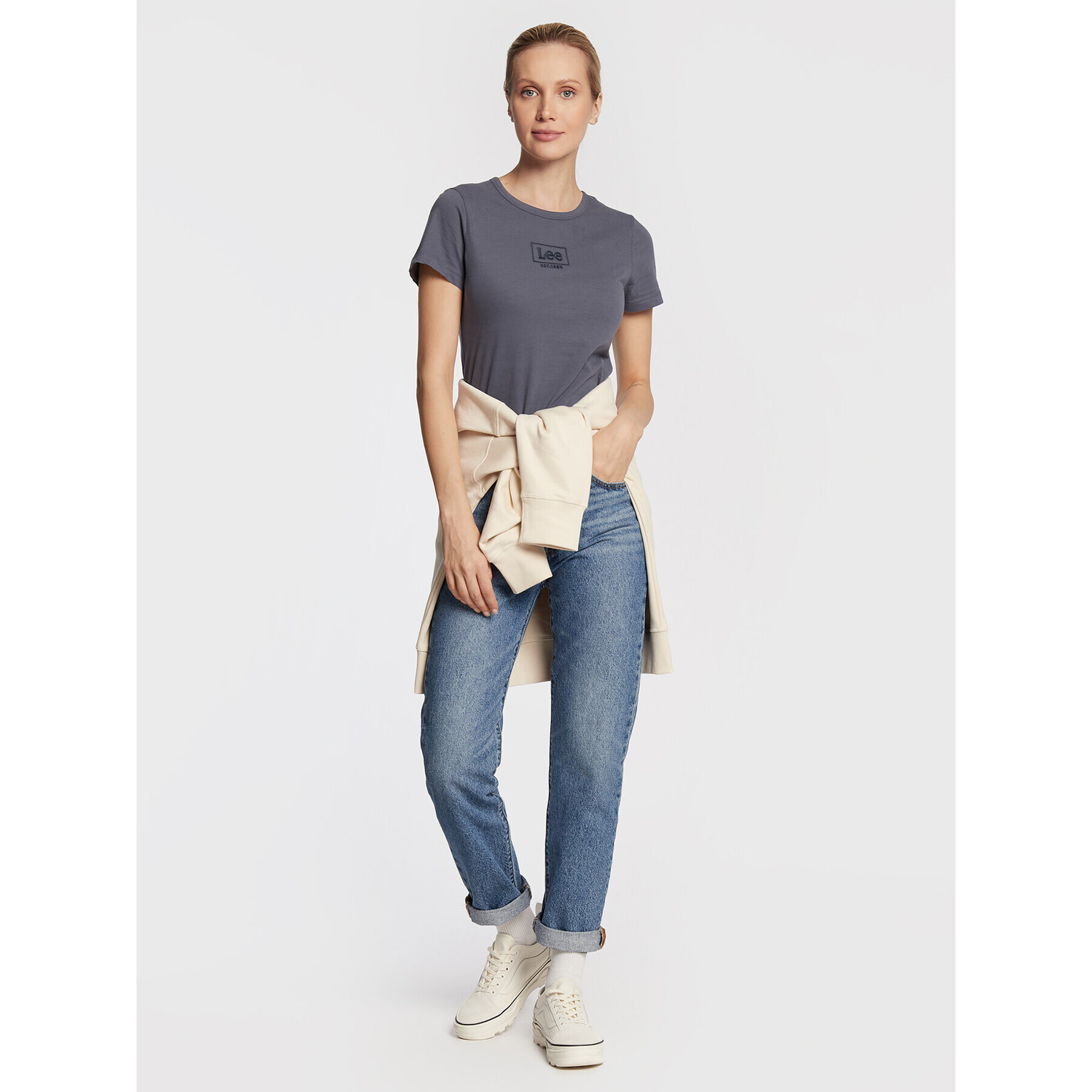 Lee Тишърт L44WYGTX Сив Slim Fit - Pepit.bg