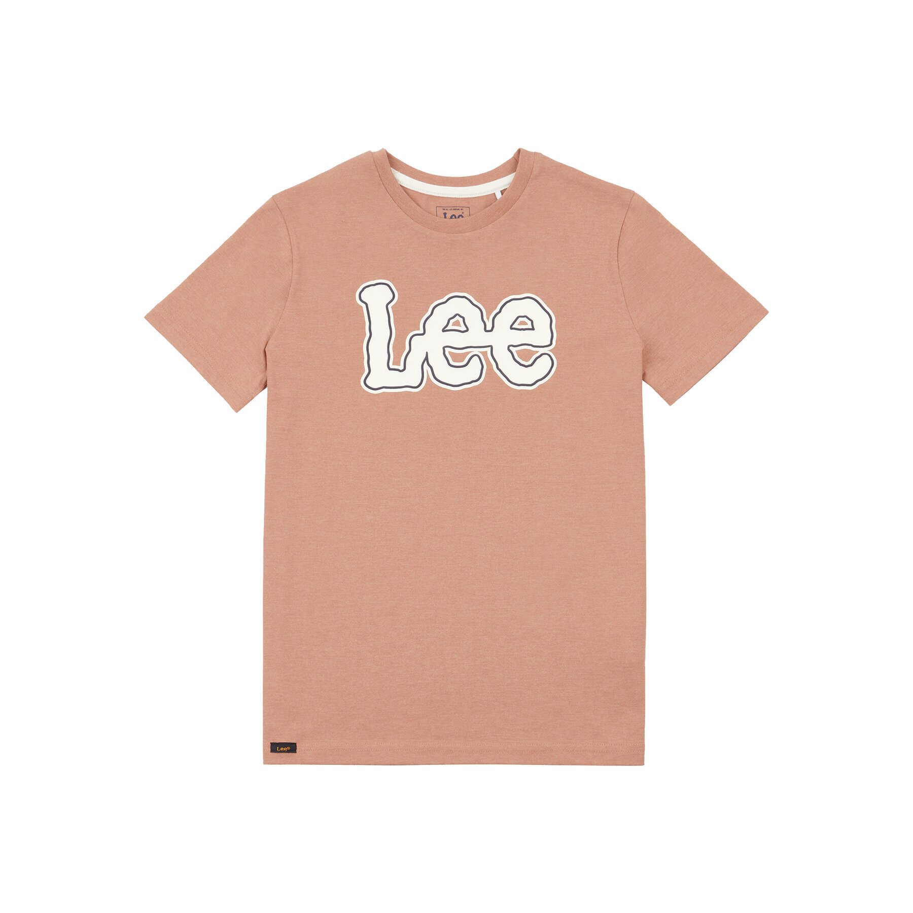 Lee Тишърт Large Puff Print 0138 Кафяв Regular Fit - Pepit.bg