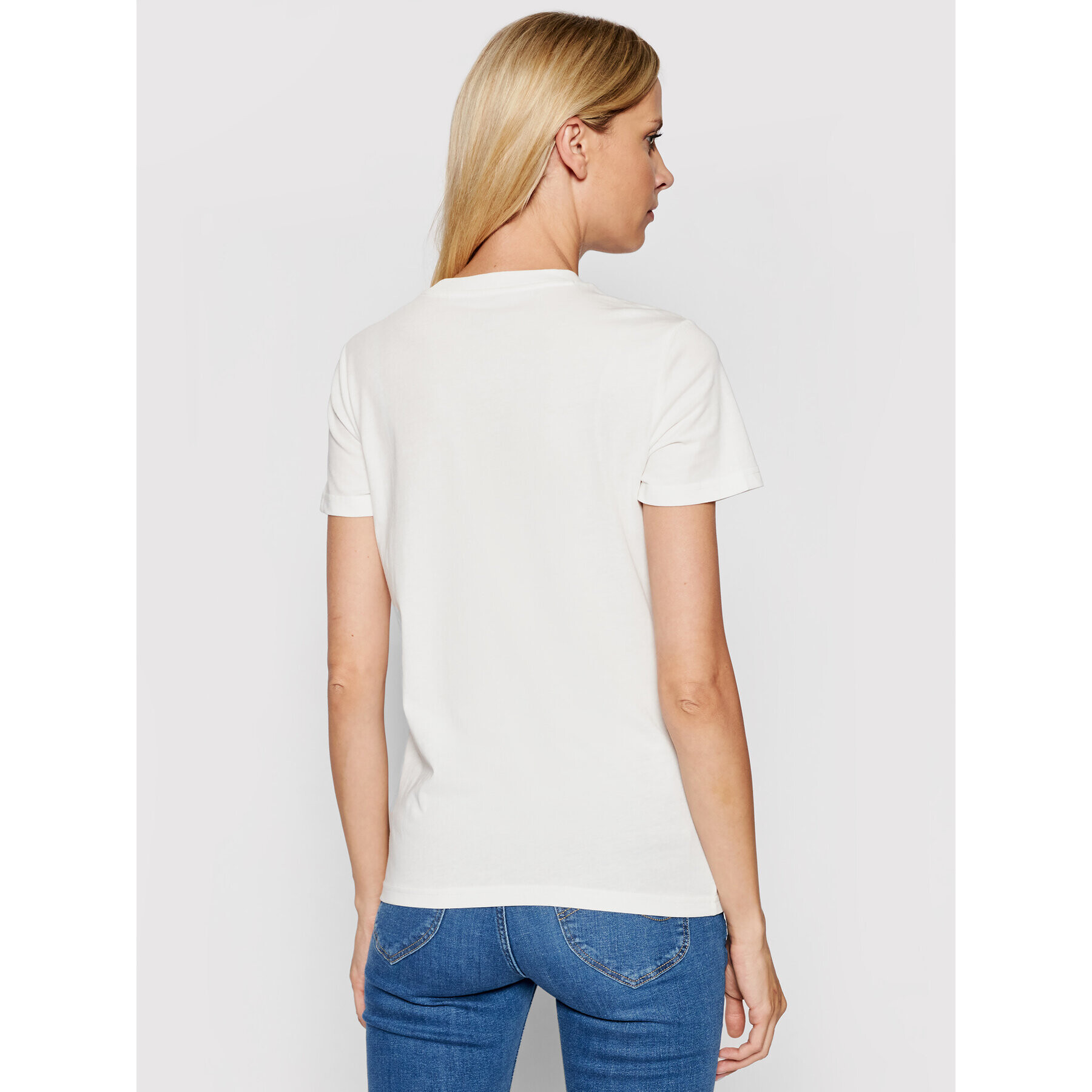 Lee Тишърт Logo L44NEHNQ Бял Slim Fit - Pepit.bg