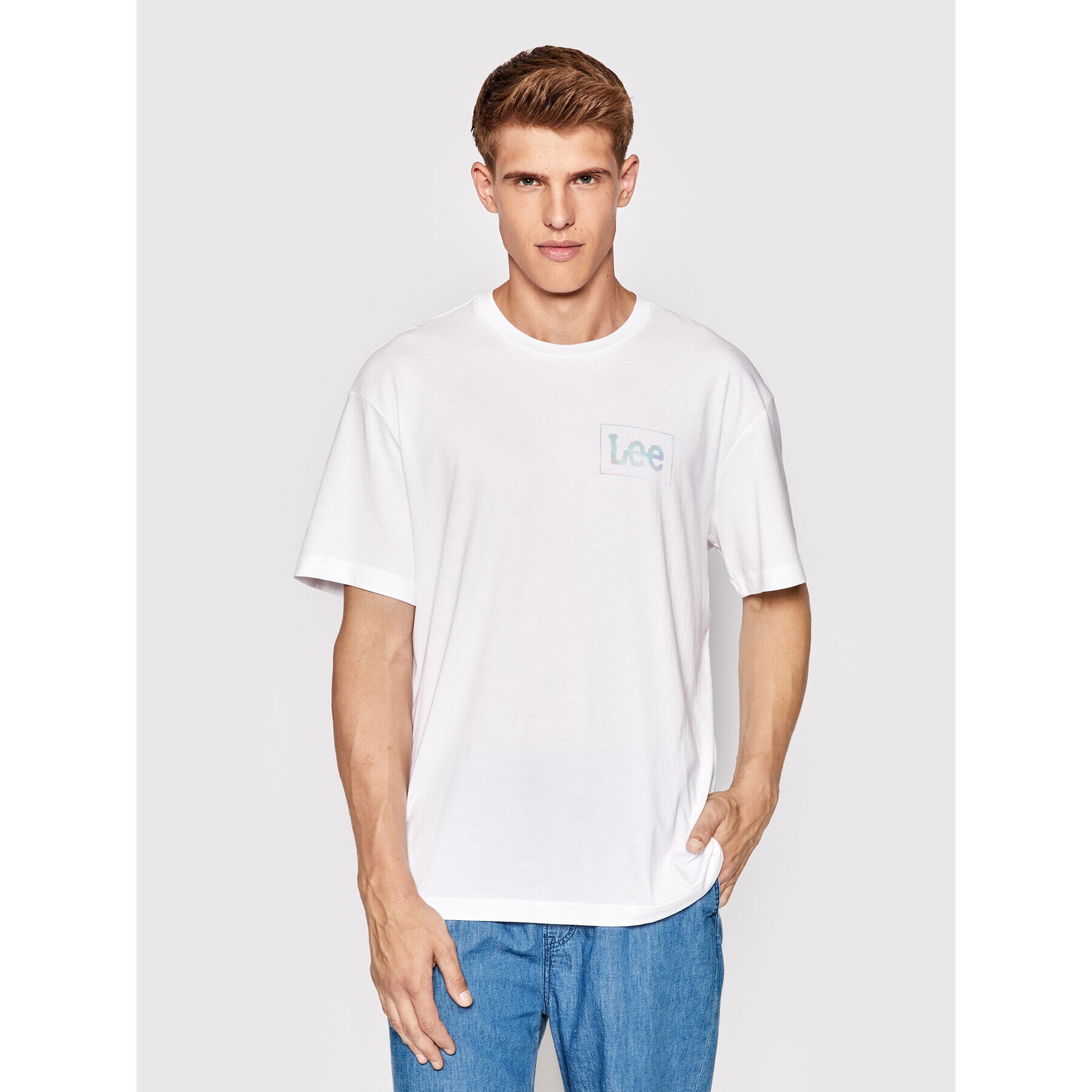 Lee Тишърт Logo L68RQTLJ Бял Loose Fit - Pepit.bg