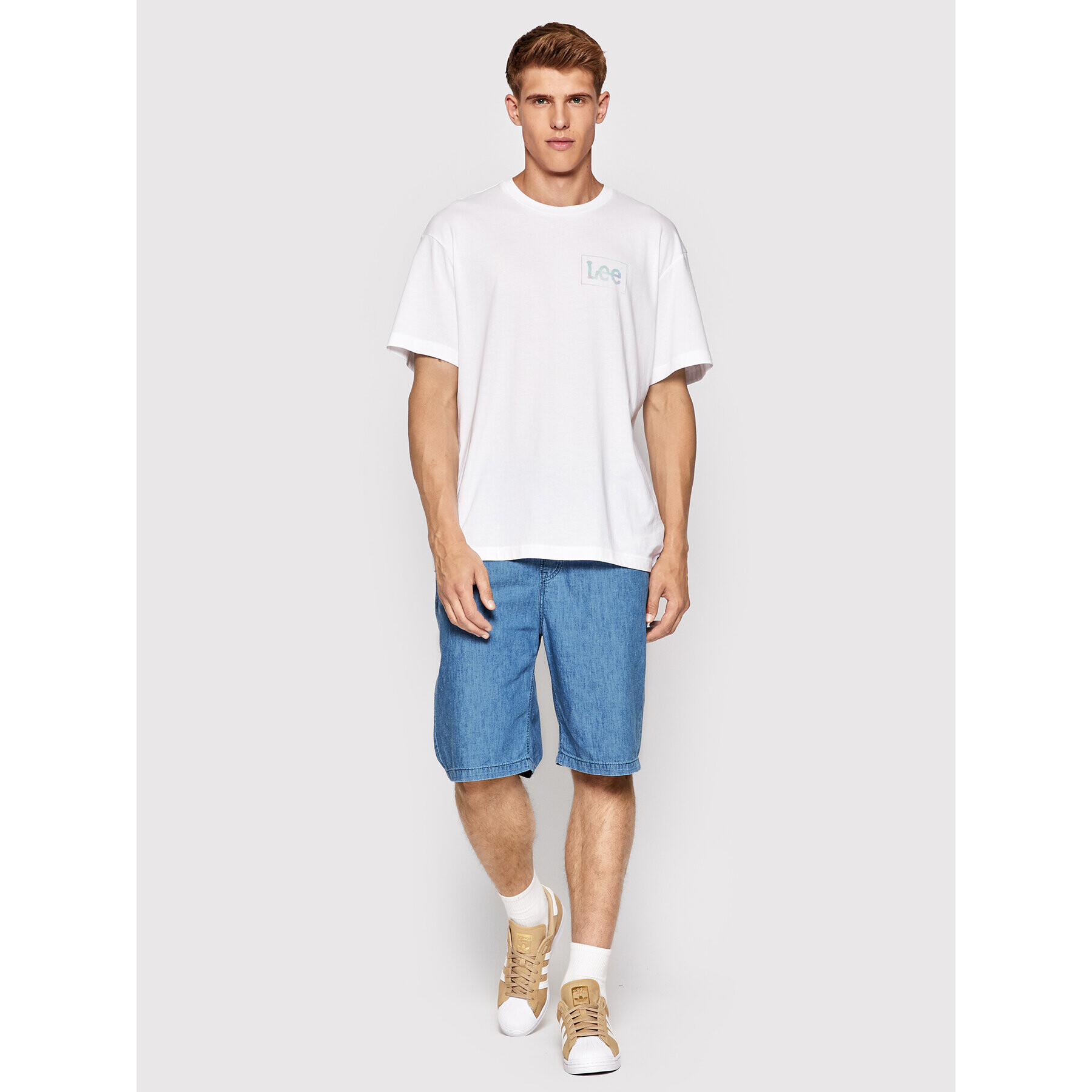 Lee Тишърт Logo L68RQTLJ Бял Loose Fit - Pepit.bg