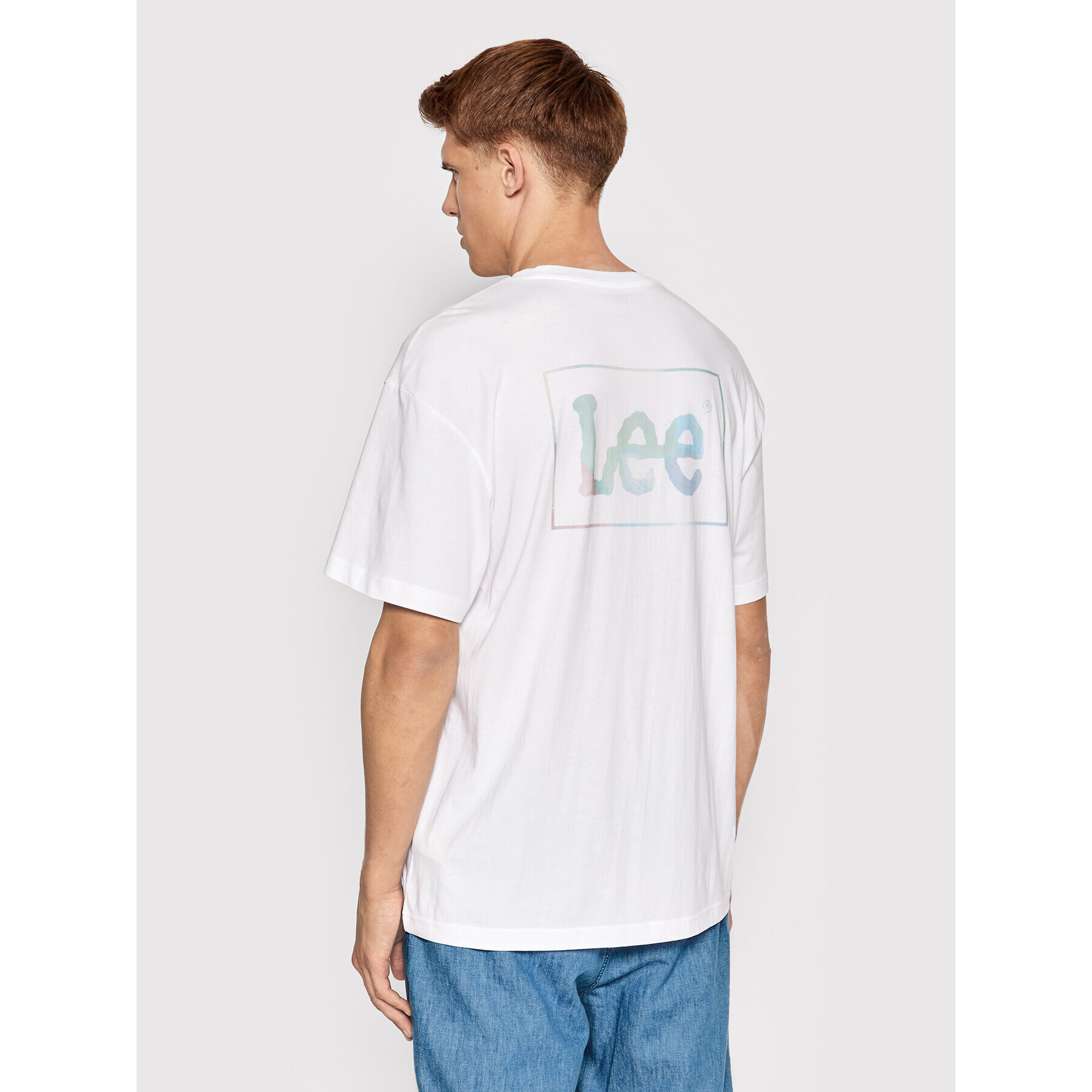 Lee Тишърт Logo L68RQTLJ Бял Loose Fit - Pepit.bg